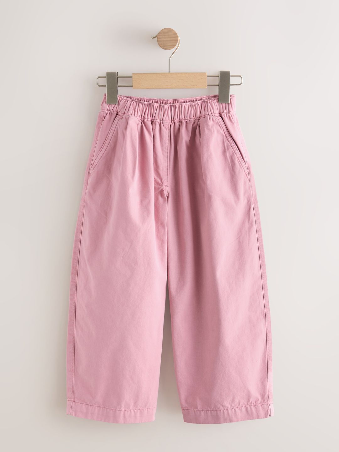 NEXT Girls Barrel Fit Pure Cotton Trousers