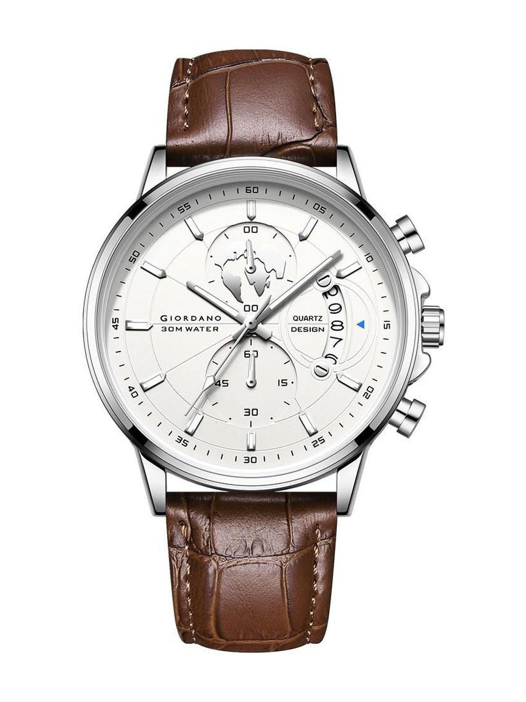 Buy GIORDANO Men Dial & Leather Straps Analogue Date Aperture
