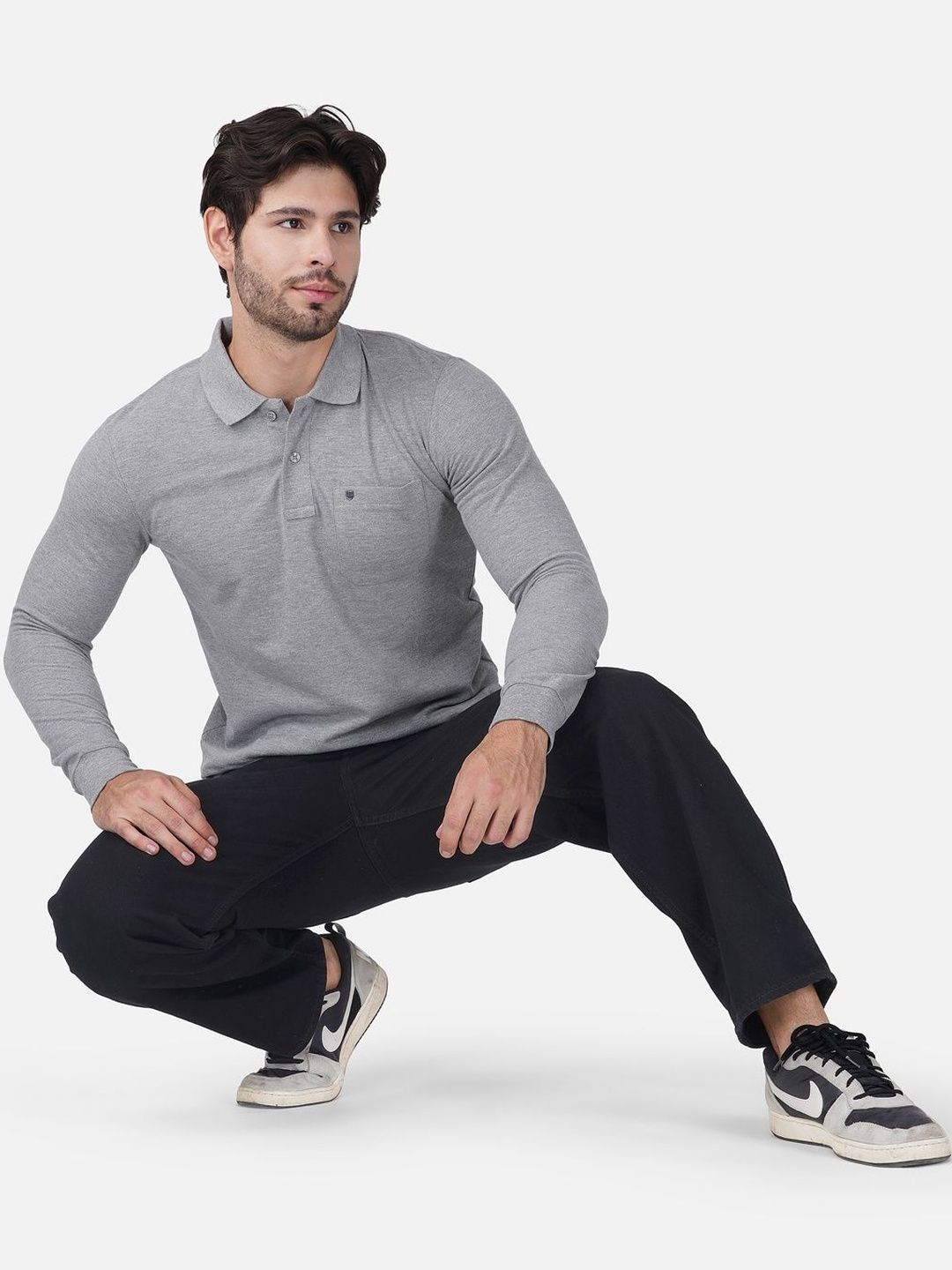 PRORIDERS Men Polo Collar Pockets T-shirt