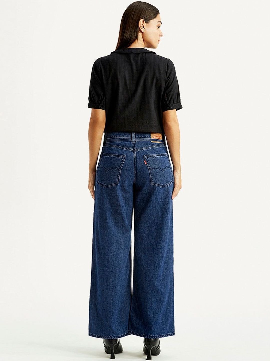 Mid Rise Loose Fit Blue Jeans