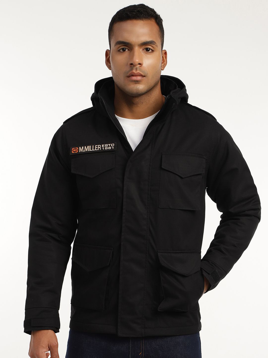 MOUNTMILLER Men's Solid M65 Ripstop Field Hooded Tactical Jacket