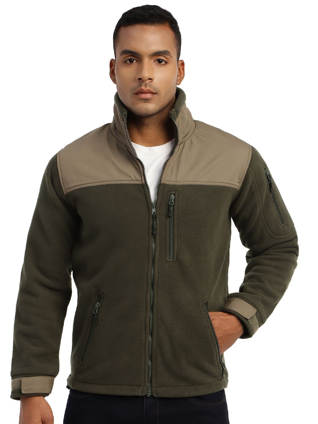 MOUNTMILLER Men's Solid Ripstop Dual Superbond HLKN Fleece Tactical Hooded Jacket