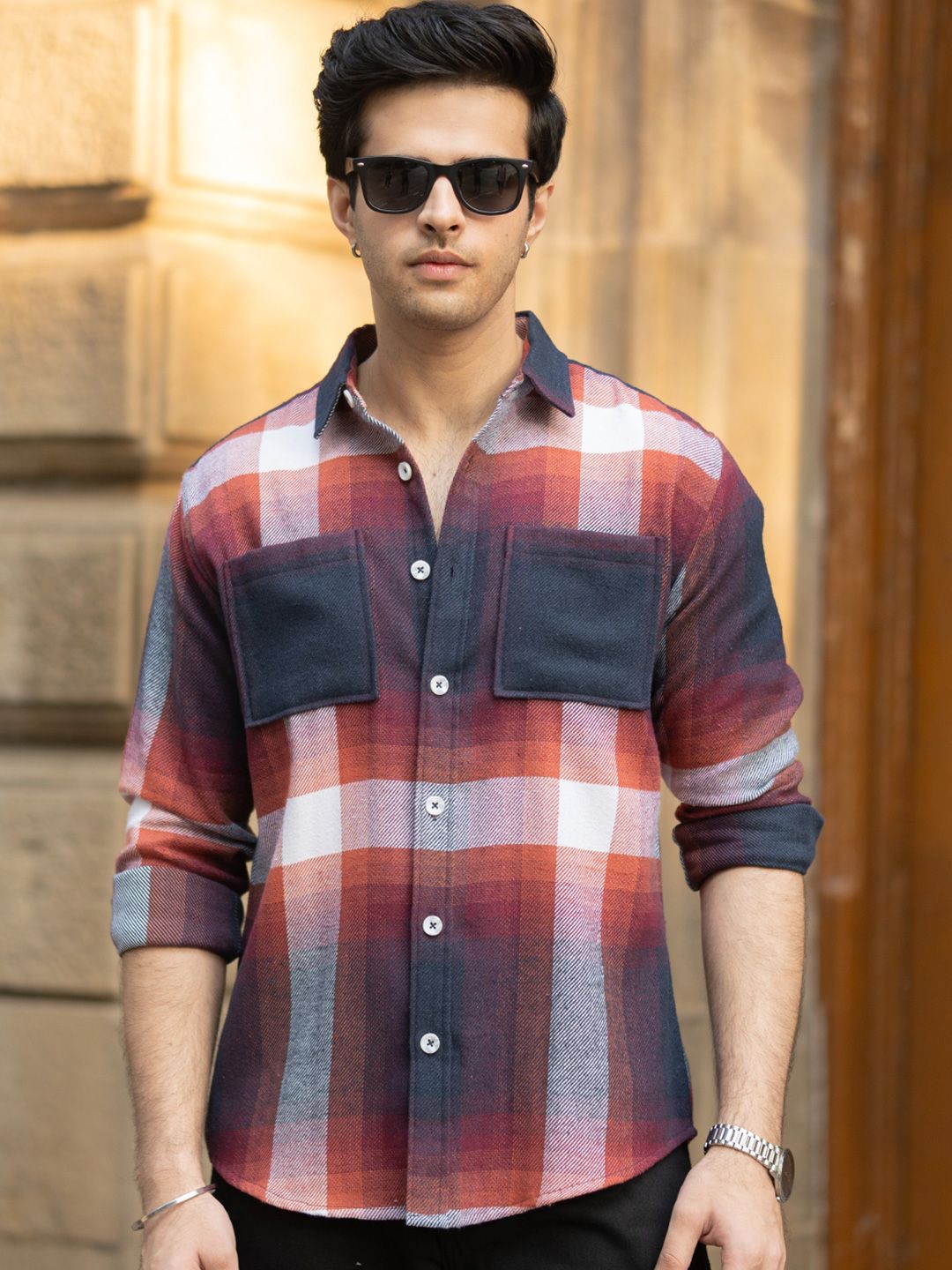 Powerlook Men Checked Casual Shirt