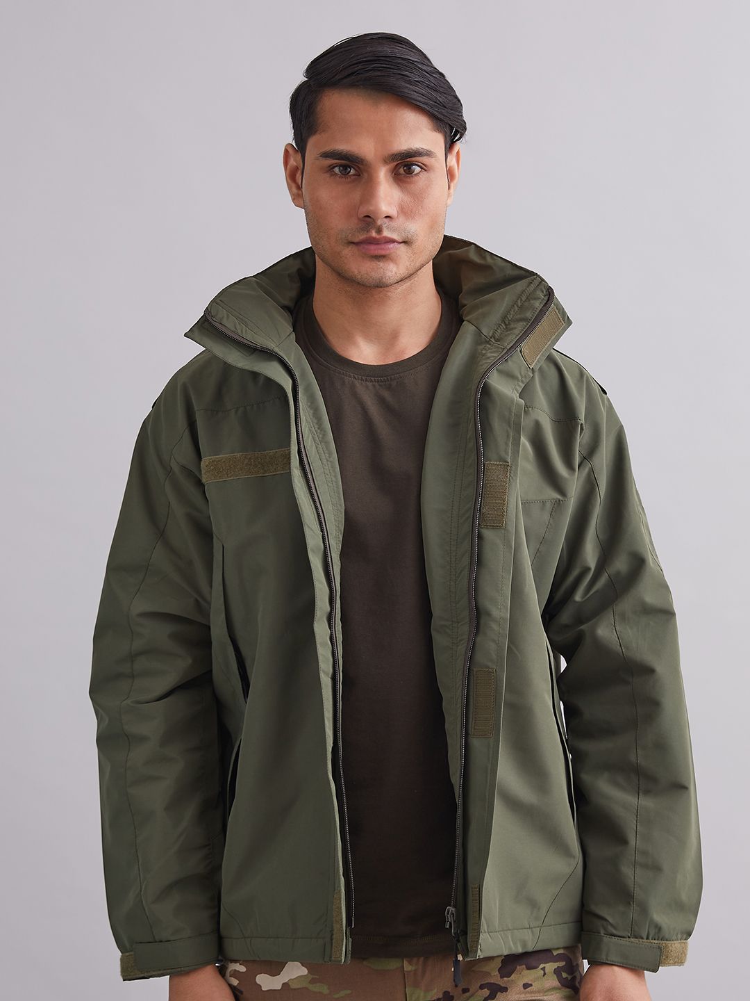 MOUNTMILLER Men's Solid Military Airshell Hooded Tactical Wind Jacket