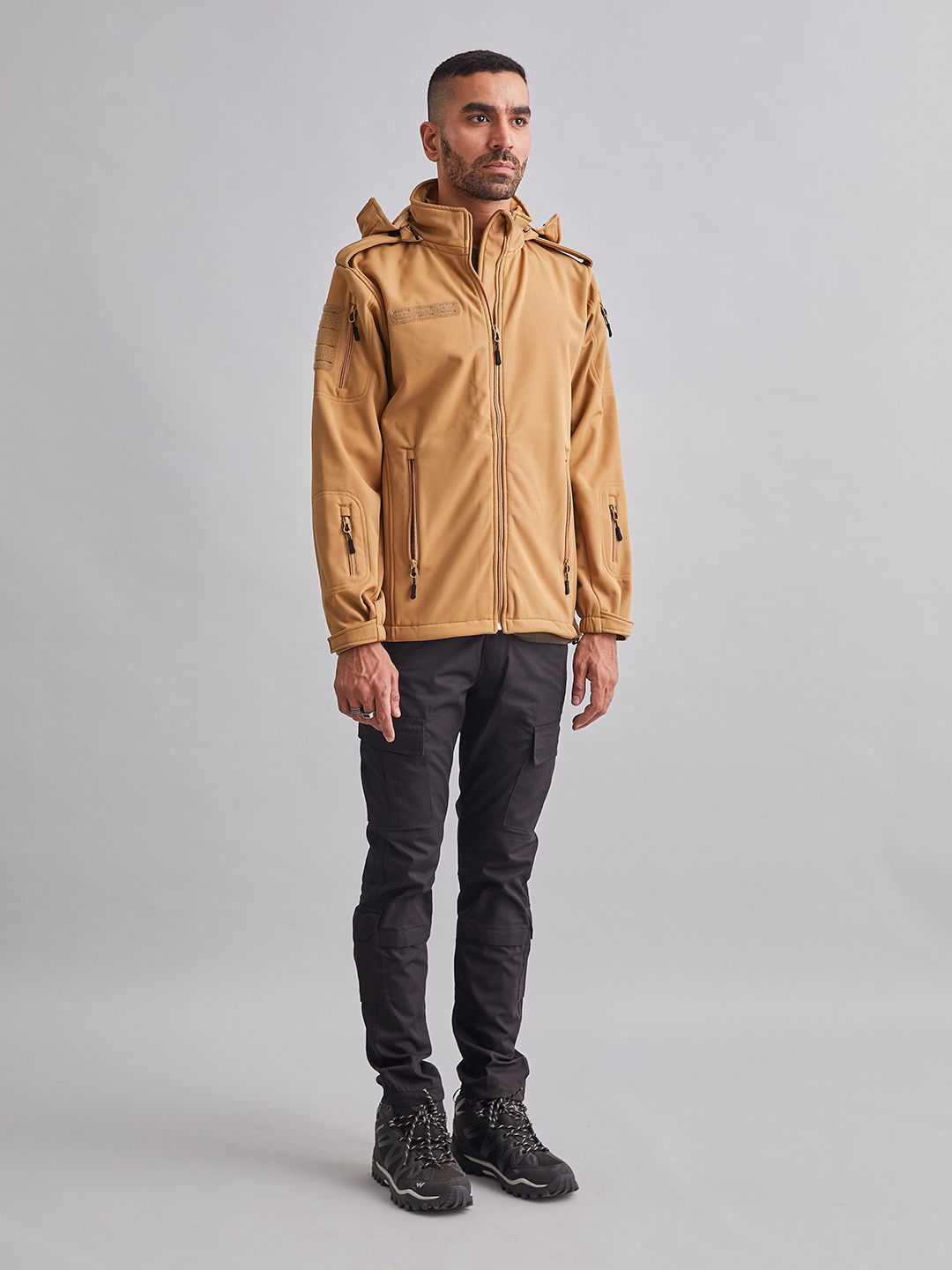 MOUNTMILLER Men's Camouflage 12 Zipper Soft Shell Dual Layered Ripstop Tactical Jacket