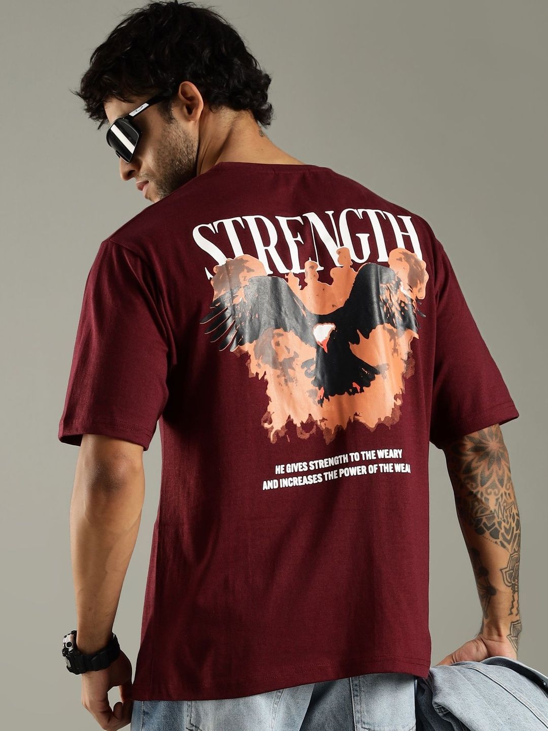 LEWEL Men Typography Printed Round Neck Short Sleeves T-shirt