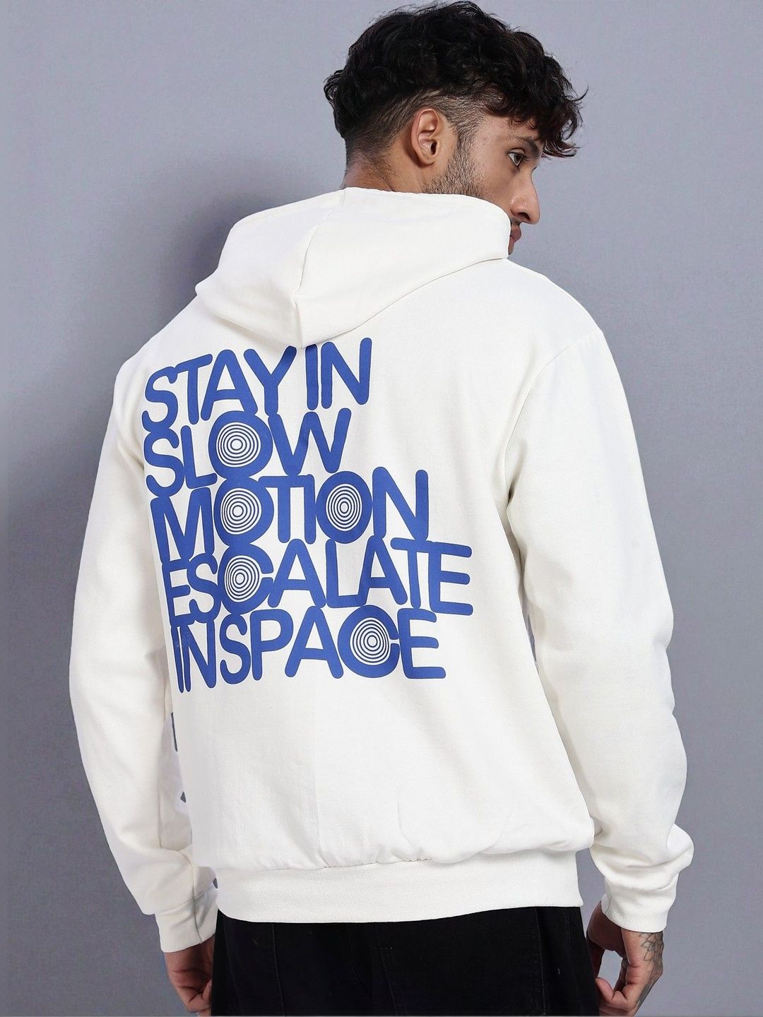 LEWEL Men Printed Hooded Sweatshirt