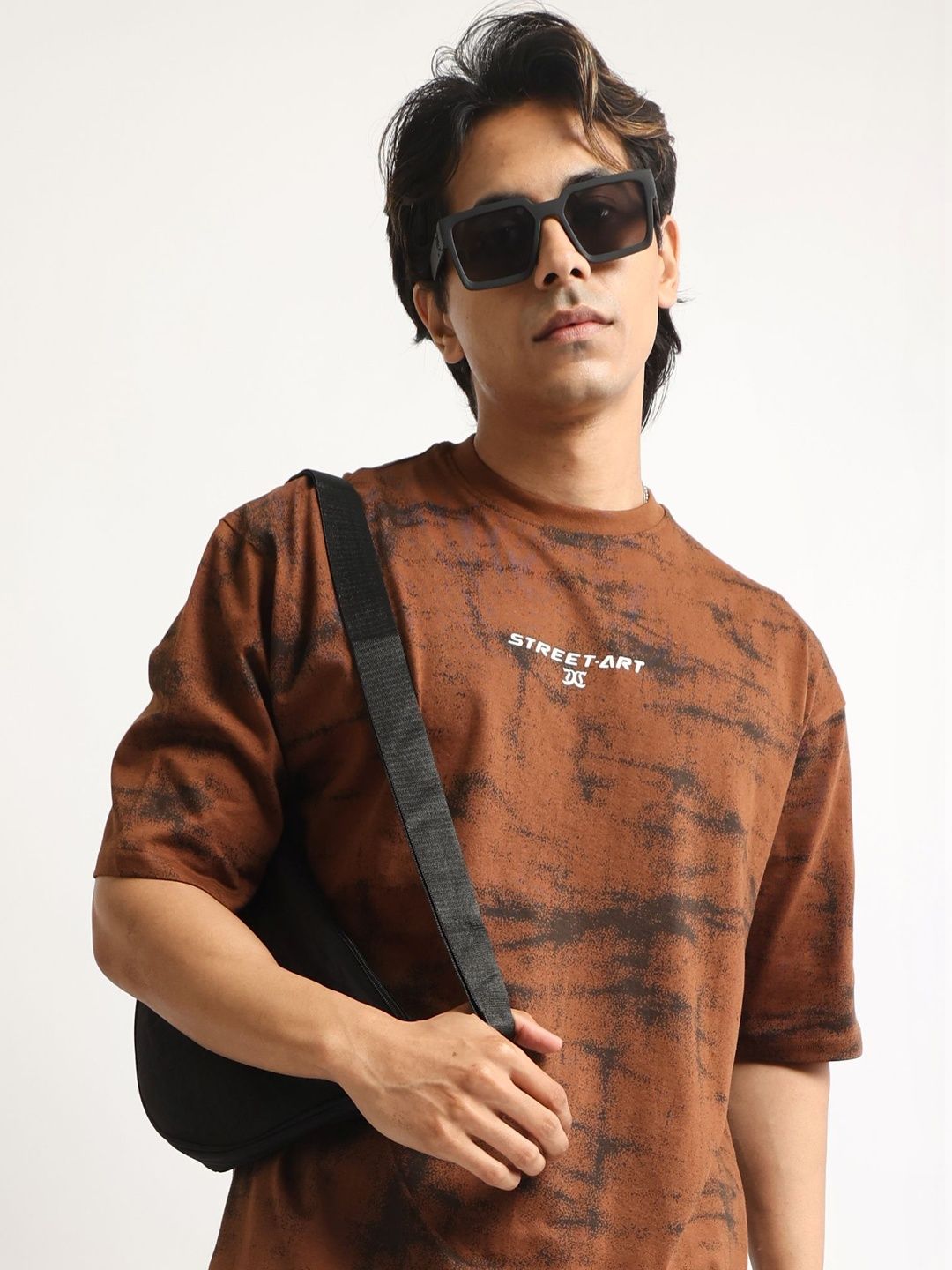 Maniac Men Tie and Dye Dyed Drop-Shoulder Sleeves T-shirt