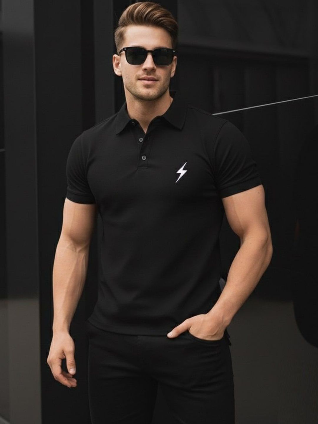 SZN Men Printed Polo Collar T-shirt