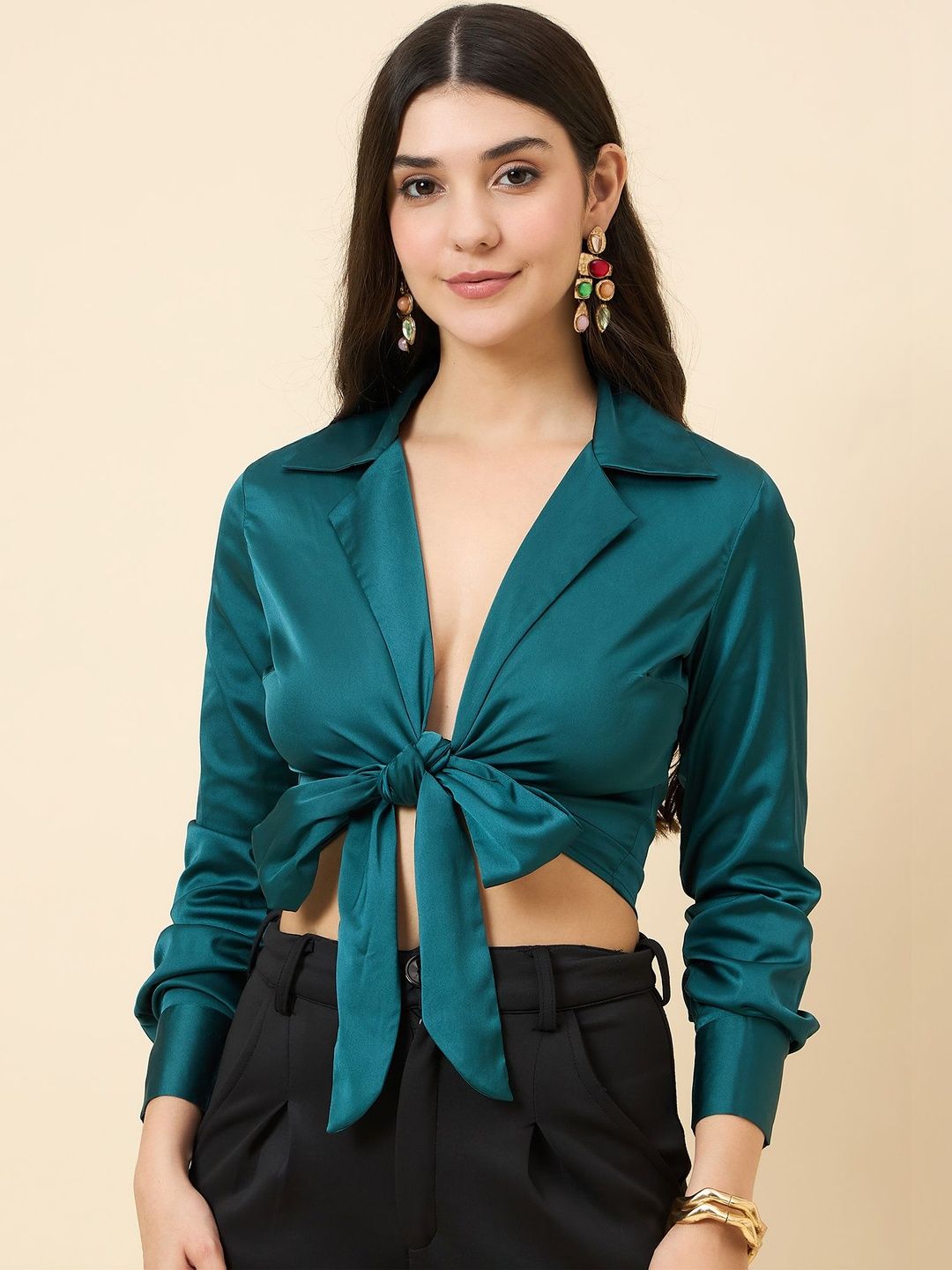 Buy aayu Satin Wrap Crop Top - Tops for Women 38978859 | Myntra