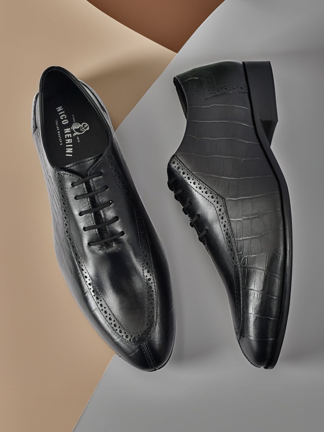 NICO NERINI Men Leather Formal Derbys