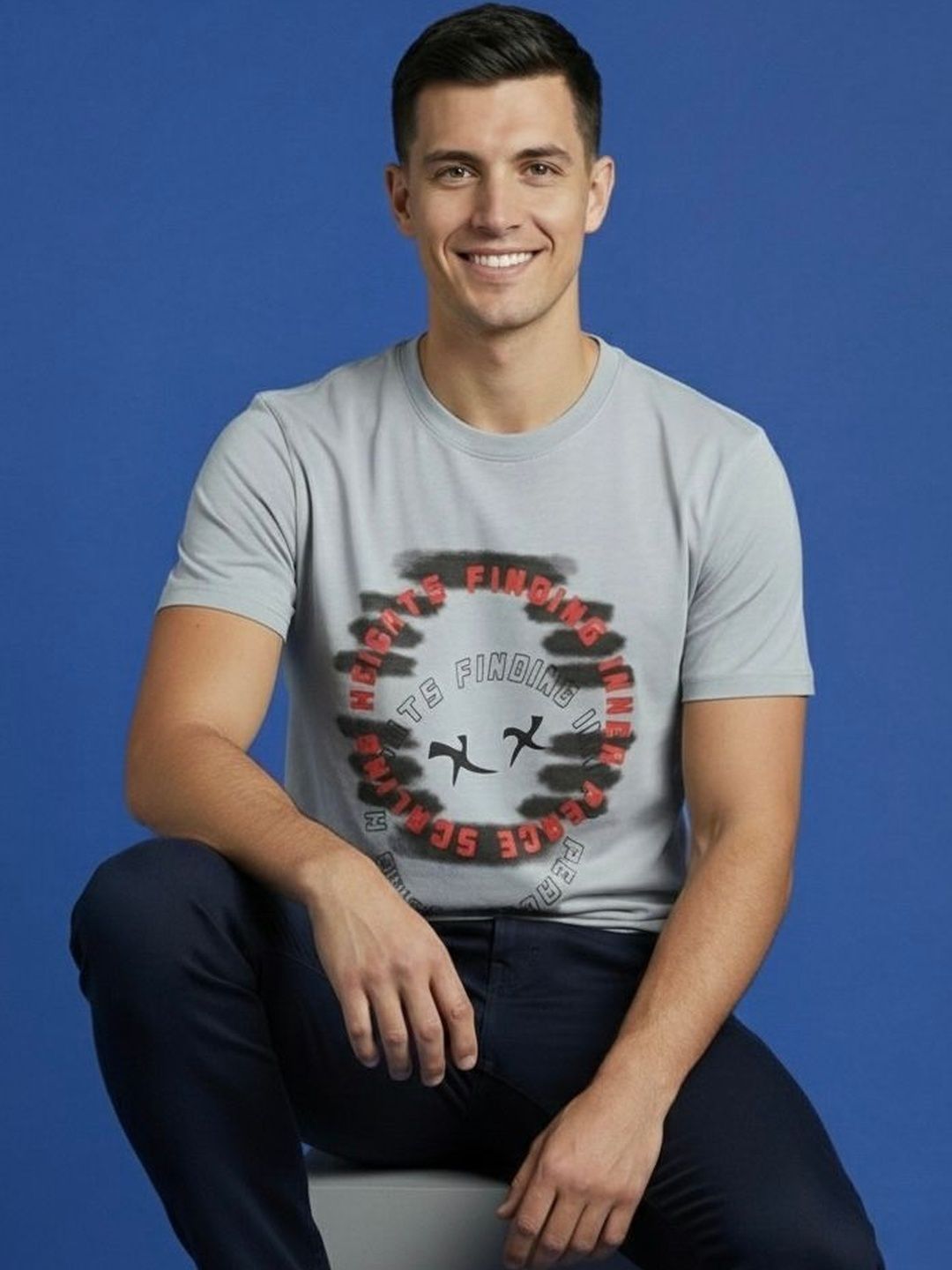 The Roadster Lifestyle Co Men Printed Round Neck Tshirts
