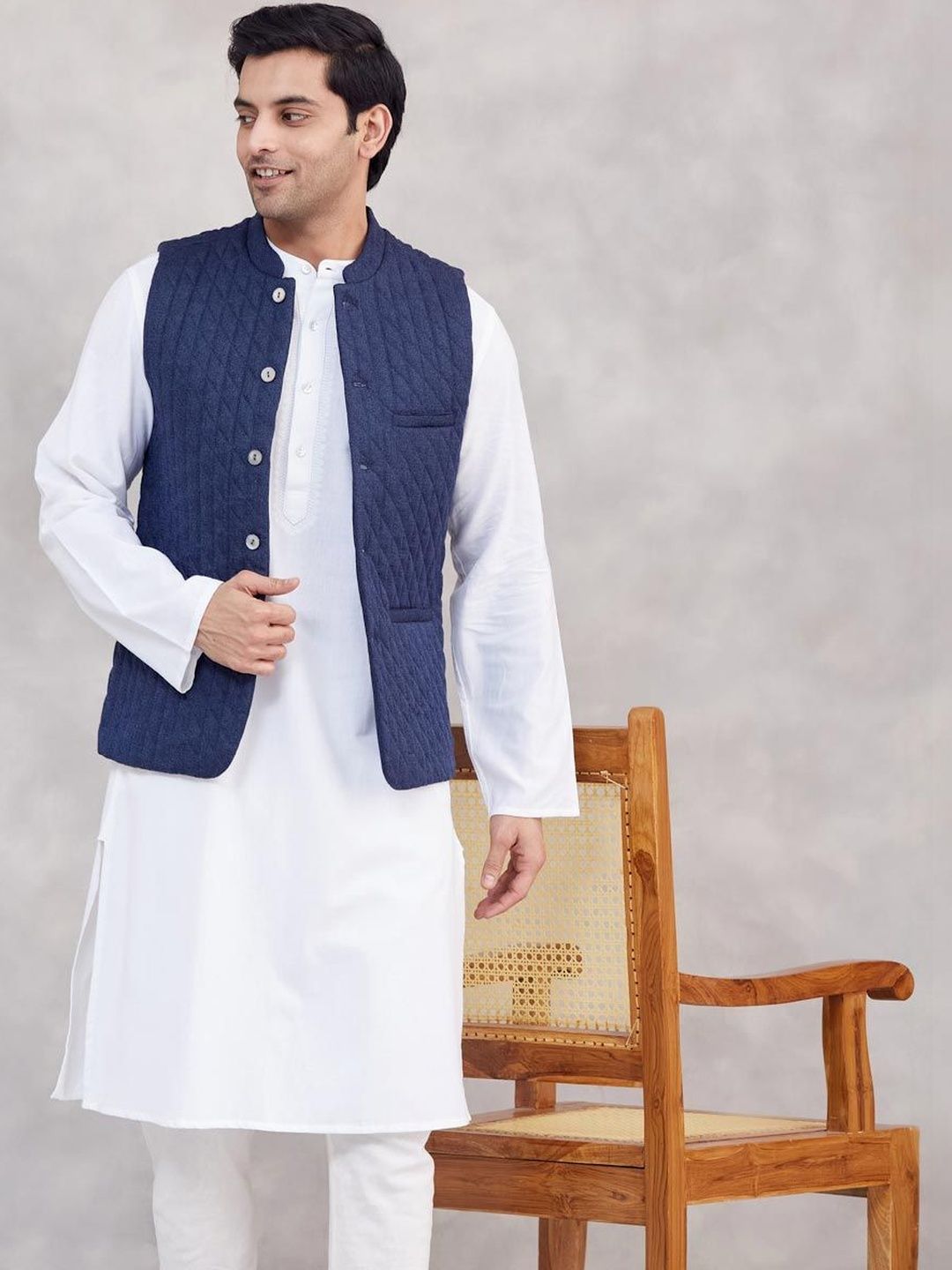 Fabindia Mandarin Collared Nehru Jackets