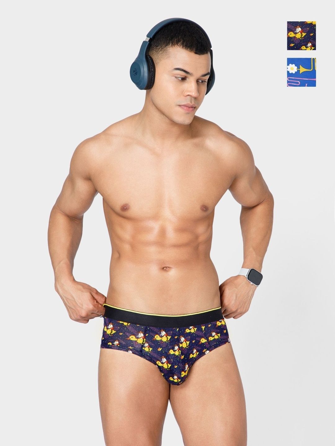 bummer Pack Of 2 Printed Basic Briefs