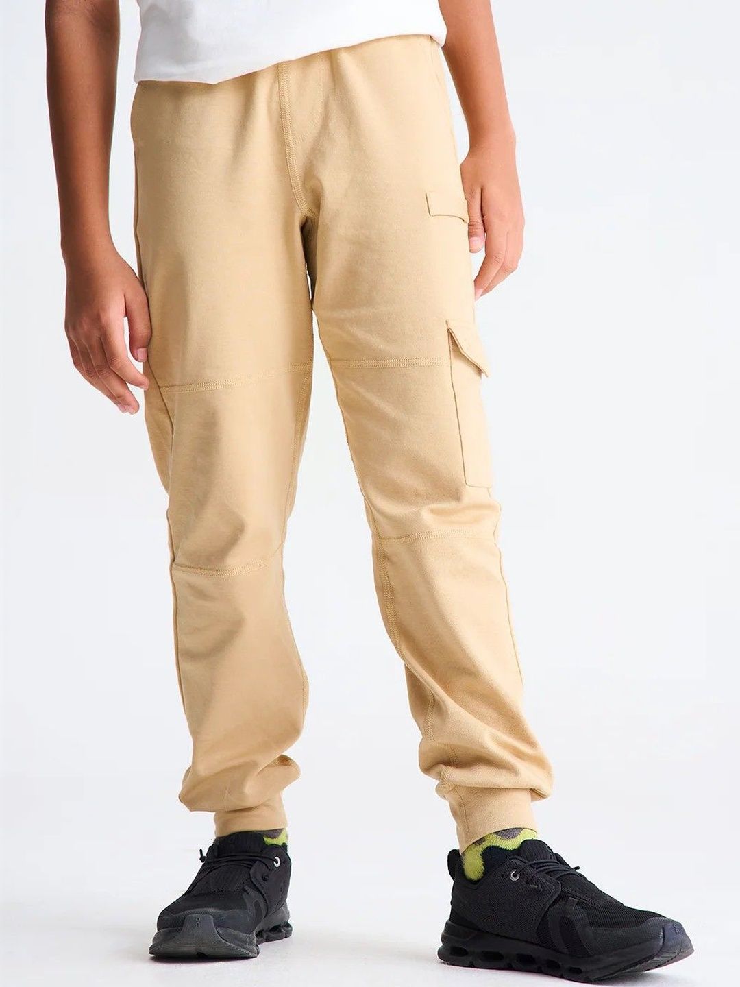 Dotokids Kids Cotton Rich Cargo Joggers With Adjustable Waist
