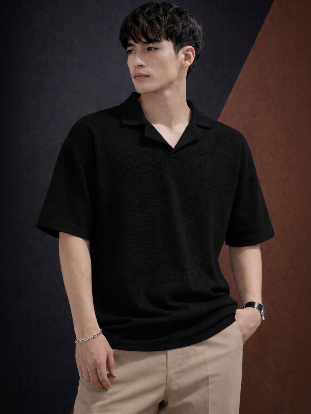 RAHI TRENDZ Men Polo Collar Woollen T-shirt