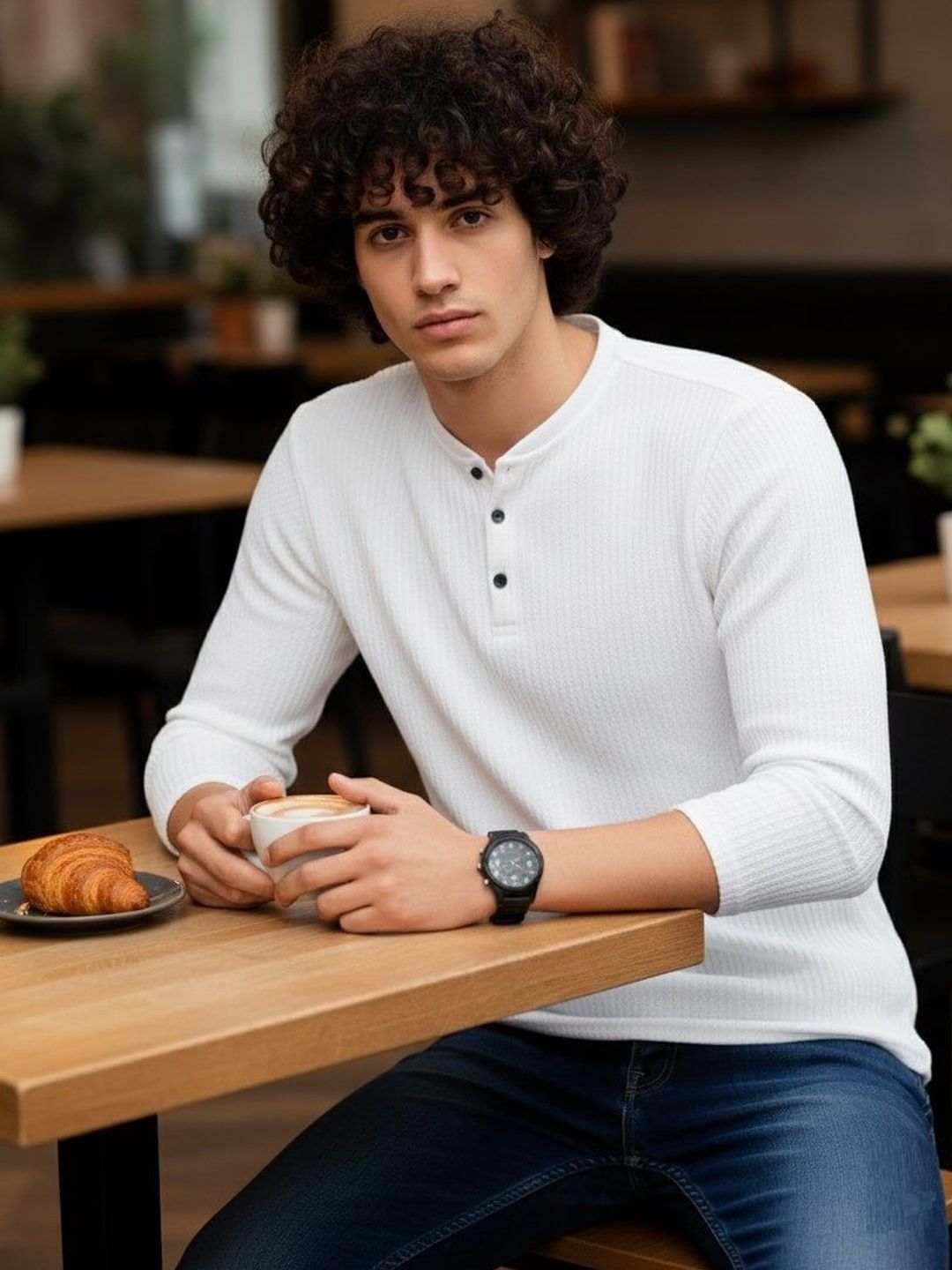SZN Men Henley Neck T-shirt