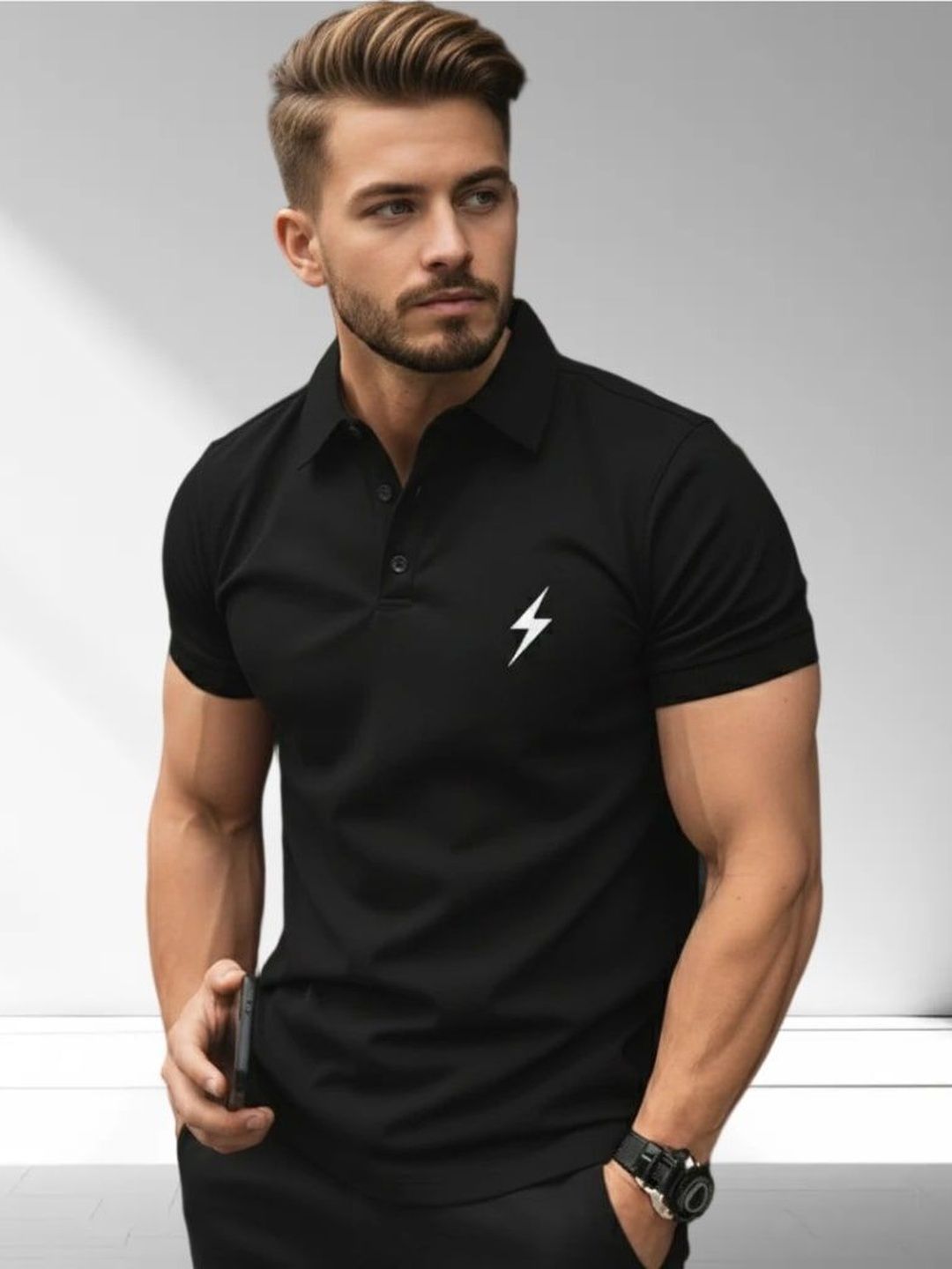 SZN Men Polo Collar T-shirt