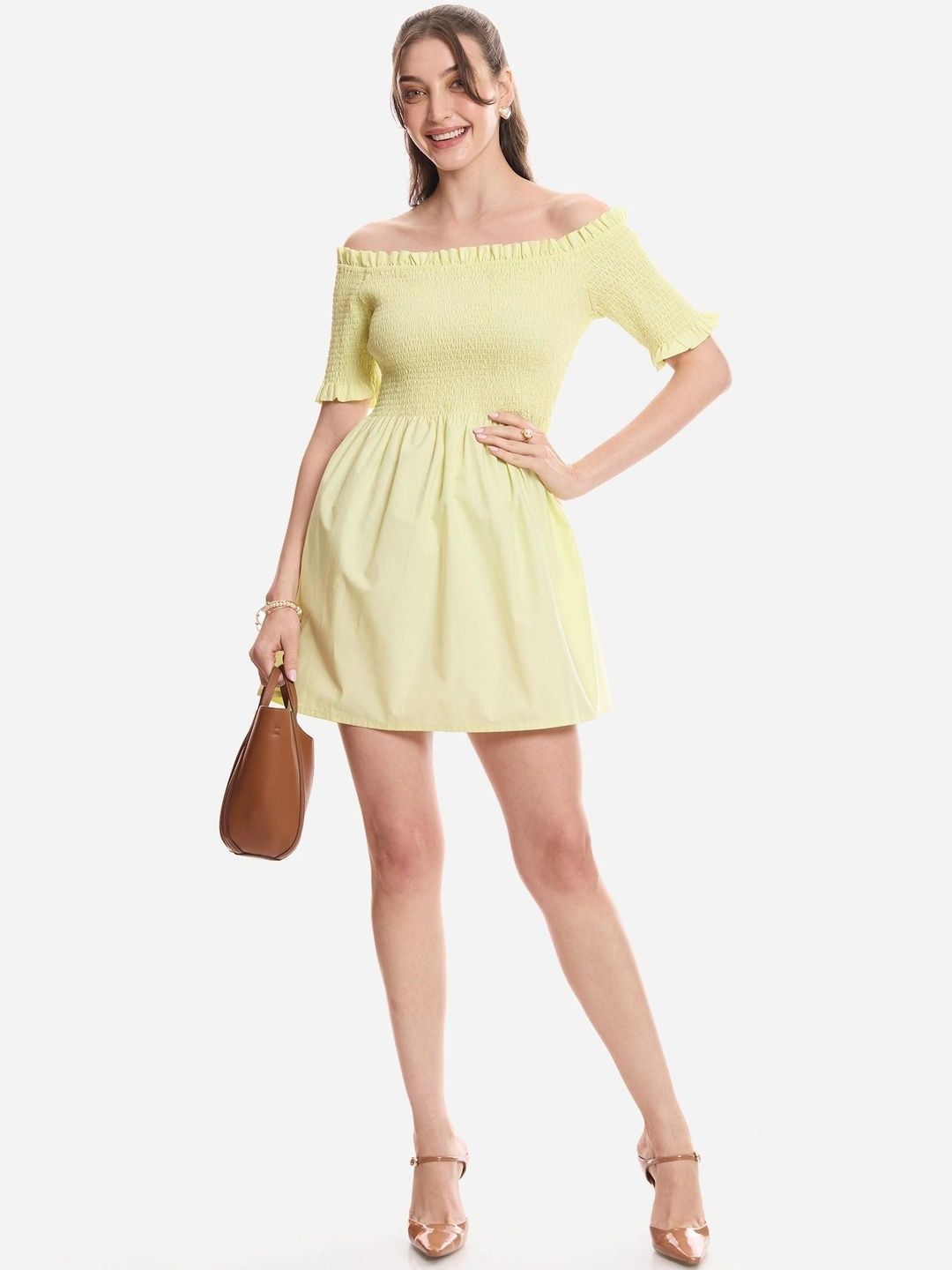 Fit & Flare Mini Off-Shoulder Dress Virgio Cotton Off-Shoulder Mini Dress