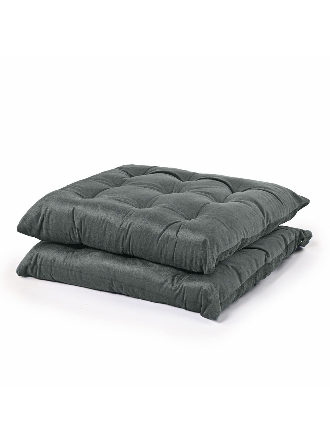 Aura 2-Pcs Grey Quilted Cushion Chair Pads