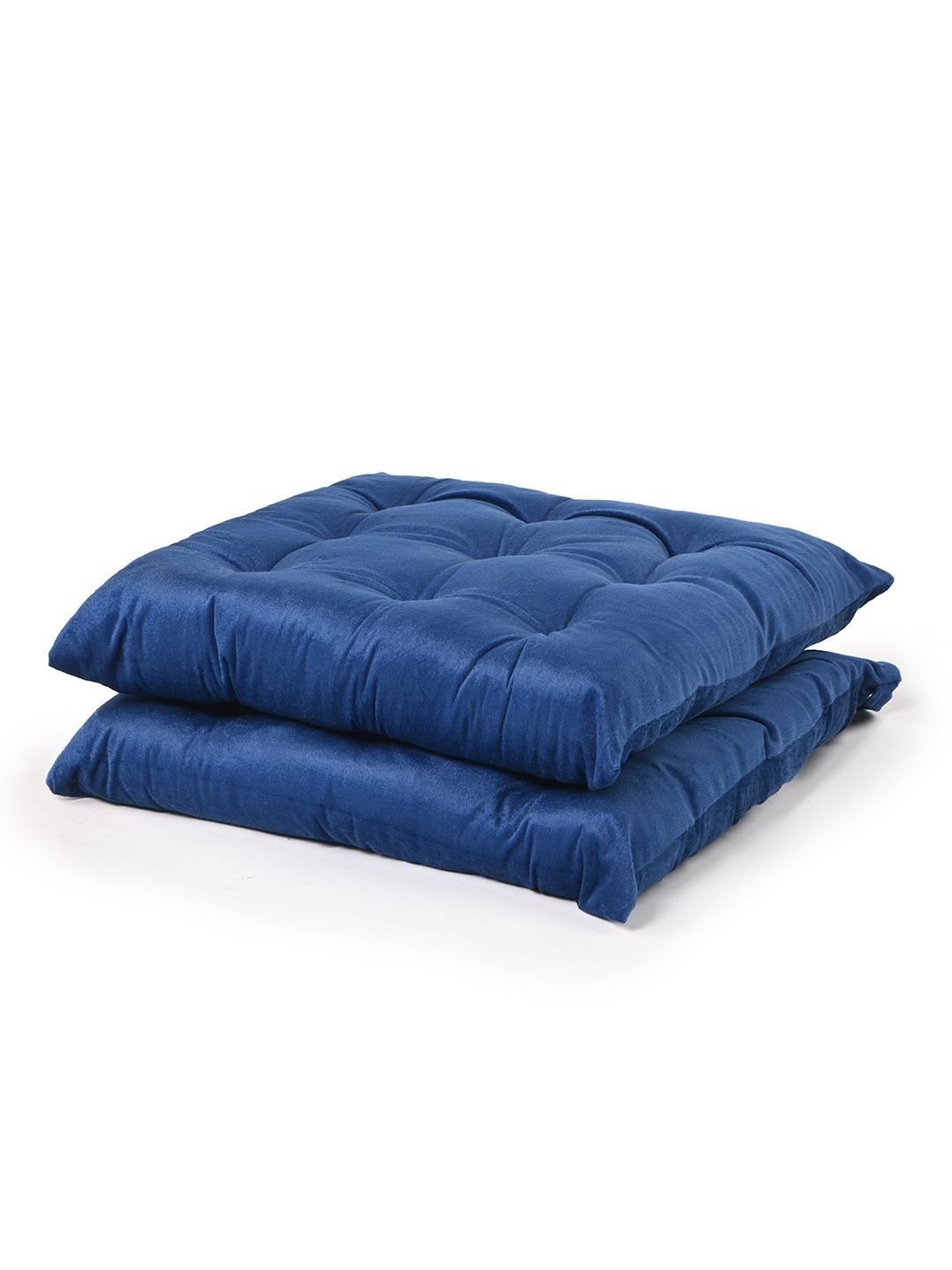 Aura 2-Pcs Navy Blue Quilted Cushion Chair Pads