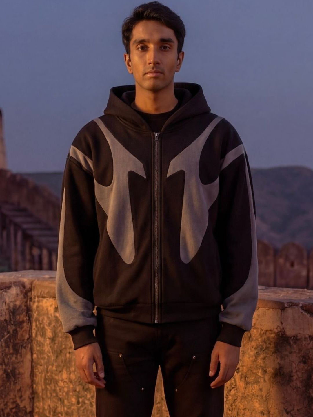 EVERDION Men Colourblocked Open Front Jacket