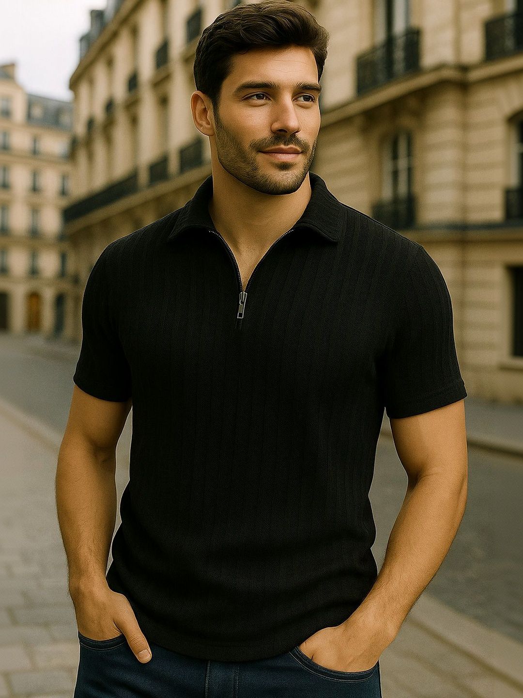 Style Go Men Polo Collar T-shirt