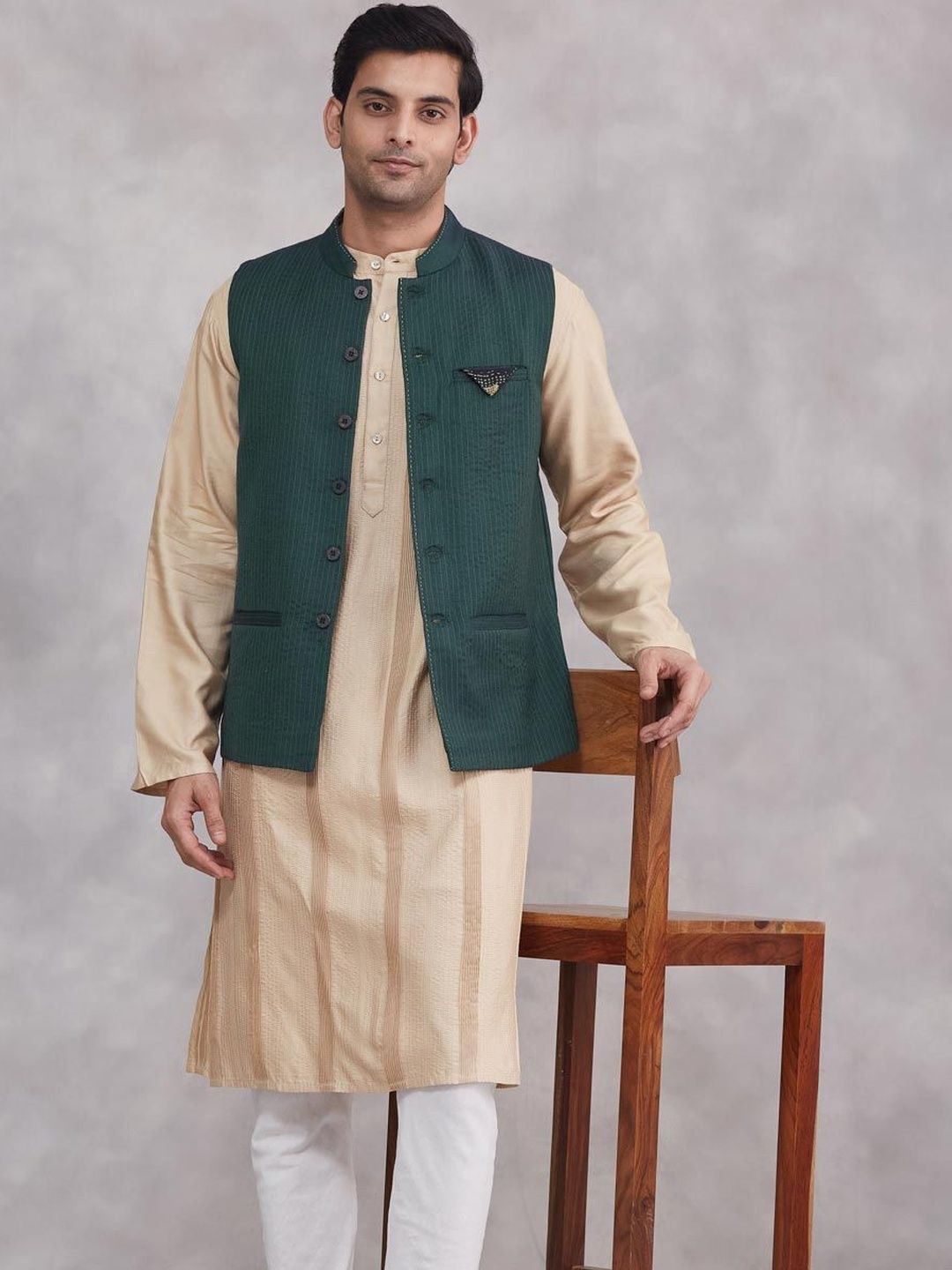 Fabindia Mandarin Collared Nehru Jackets