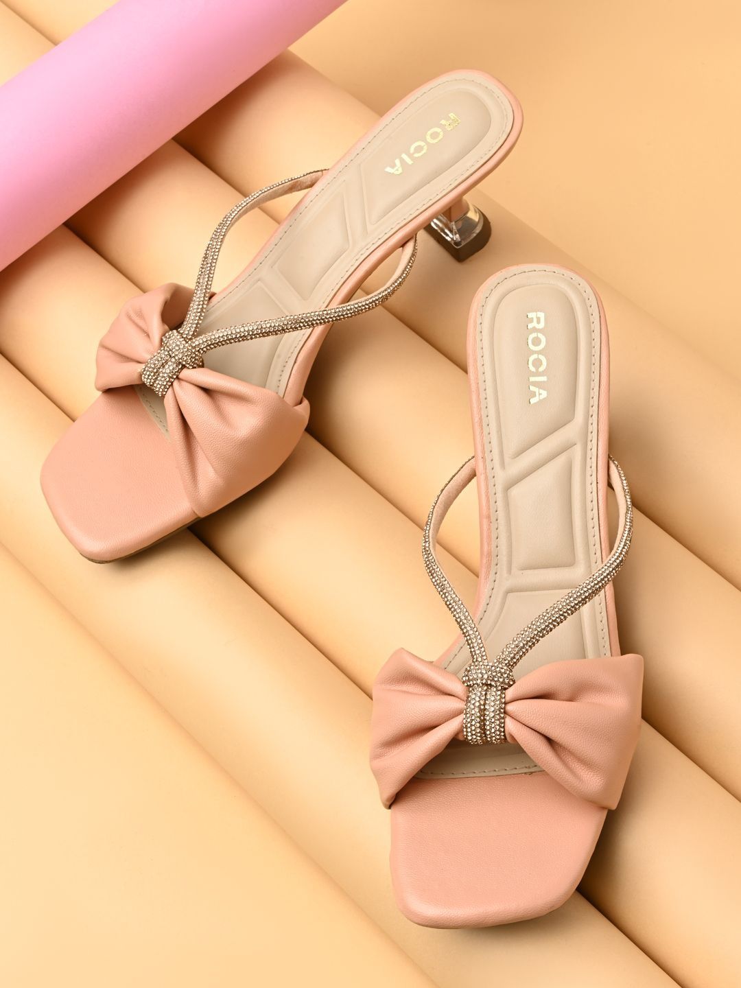 Party Block Sandals with Bows Rocia Party Block Sandals with Bows