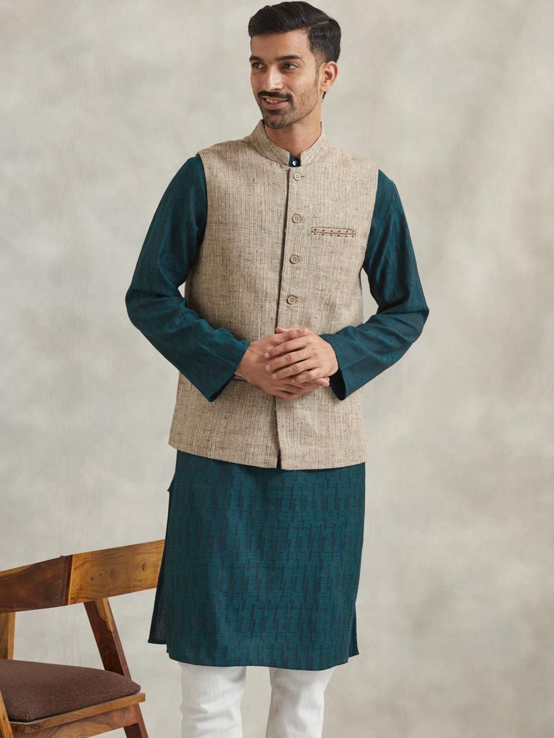 Fabindia Mandarin Collared Nehru Jackets