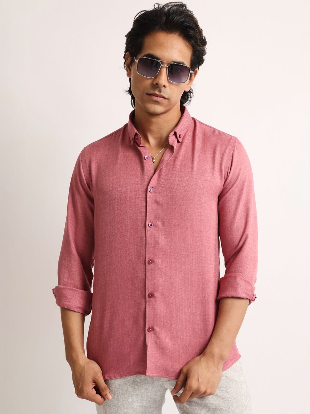Maniac Men Collared Neck Full Sleeve Casual Shirt