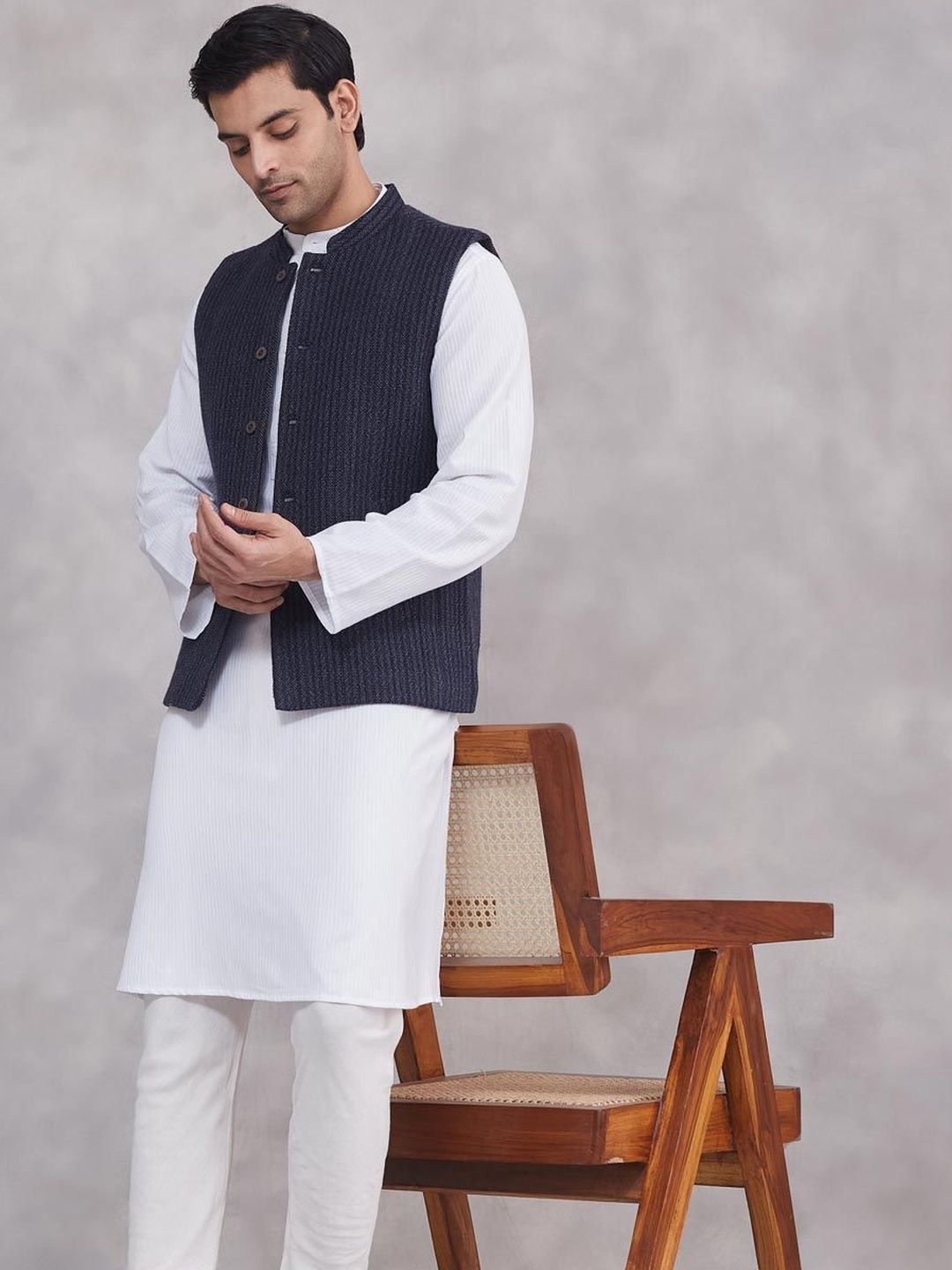 Fabindia Mandarin Collared Nehru Jackets