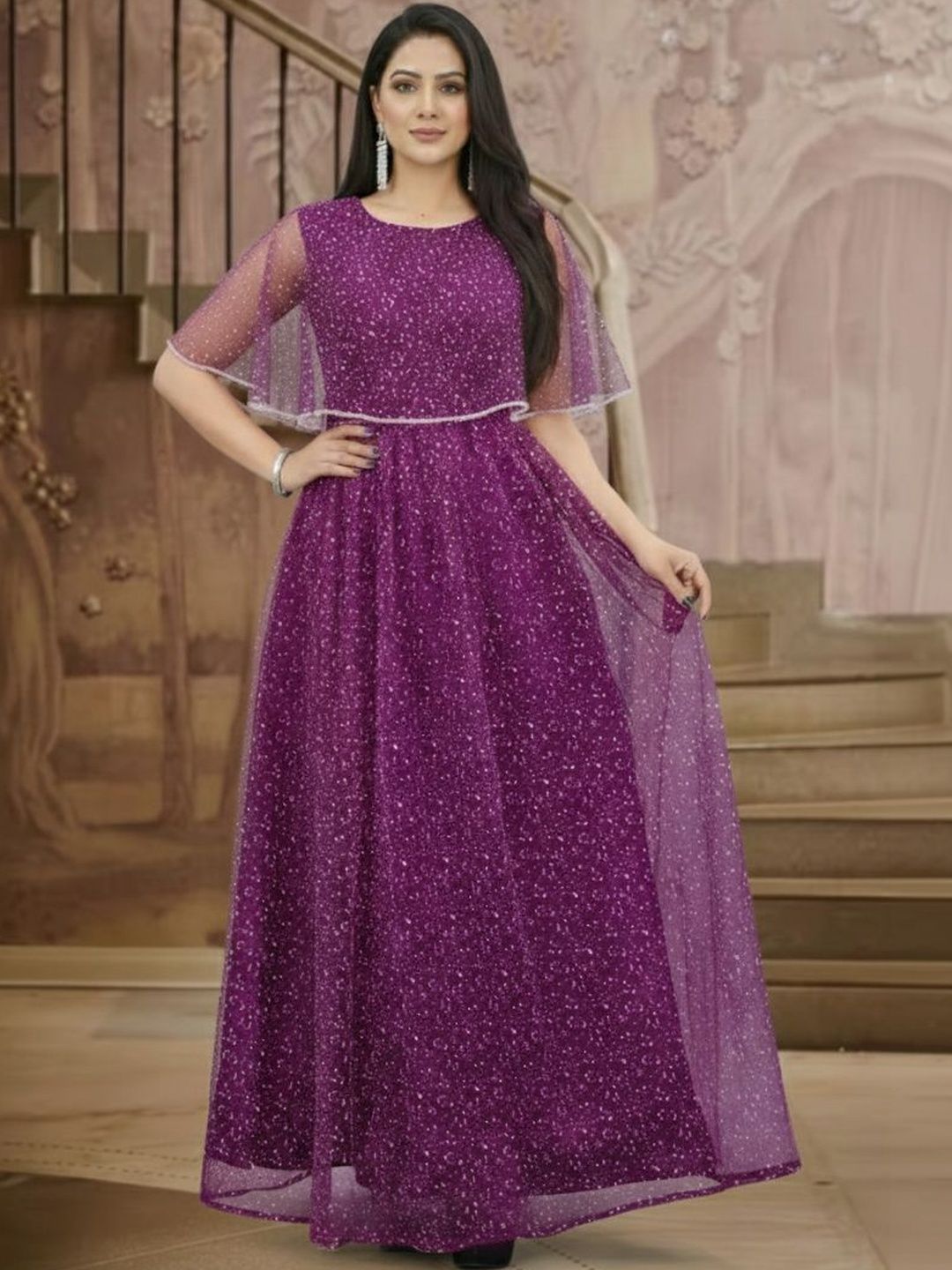 purple prom dress 2025 Purple Sequin Mermaid Prom Dresses with Spaghetti Straps & High Slit