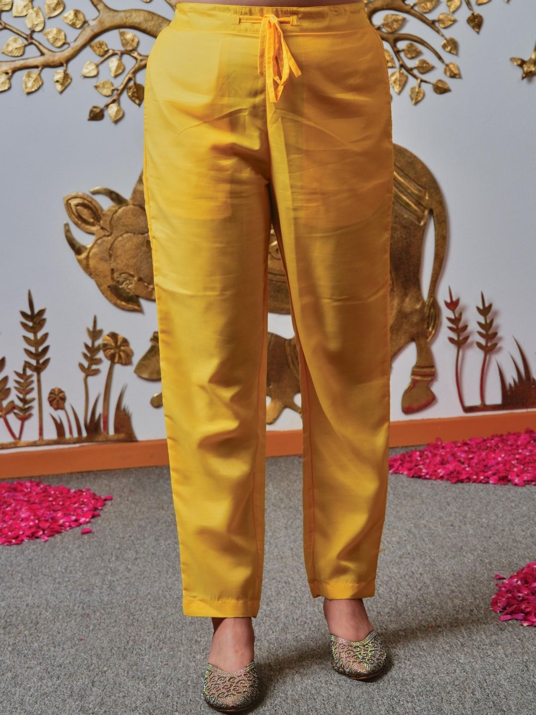 Aramya Women Satin Ethnic Palazzos