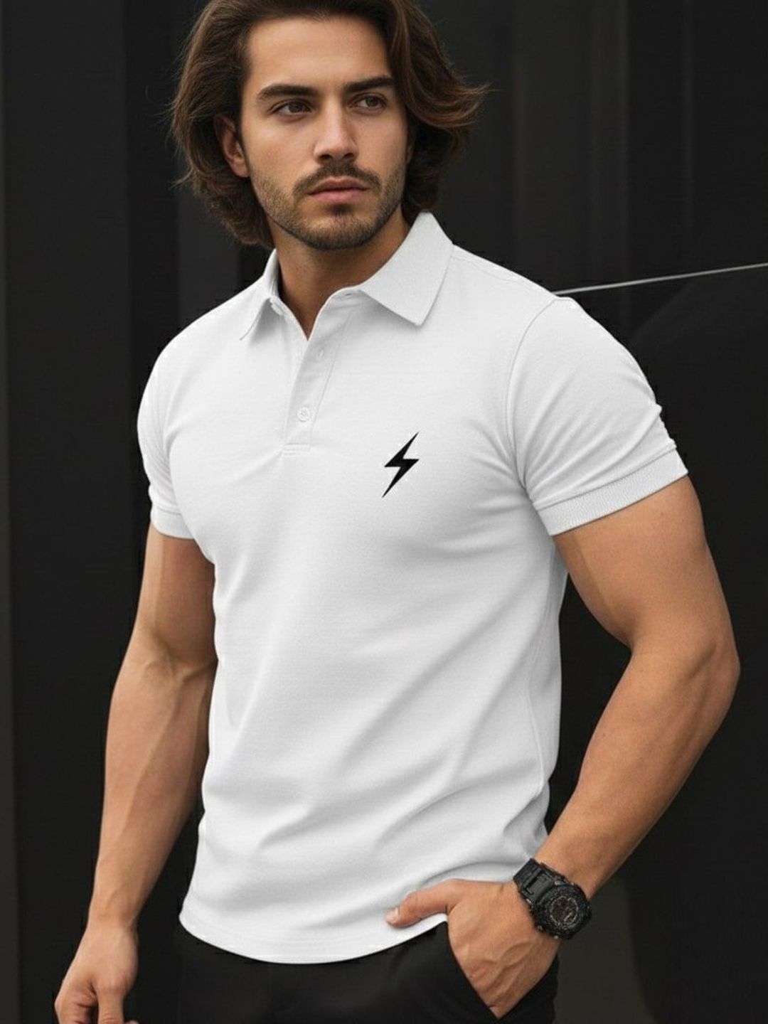 SZN Men Printed Polo Collar T-shirt