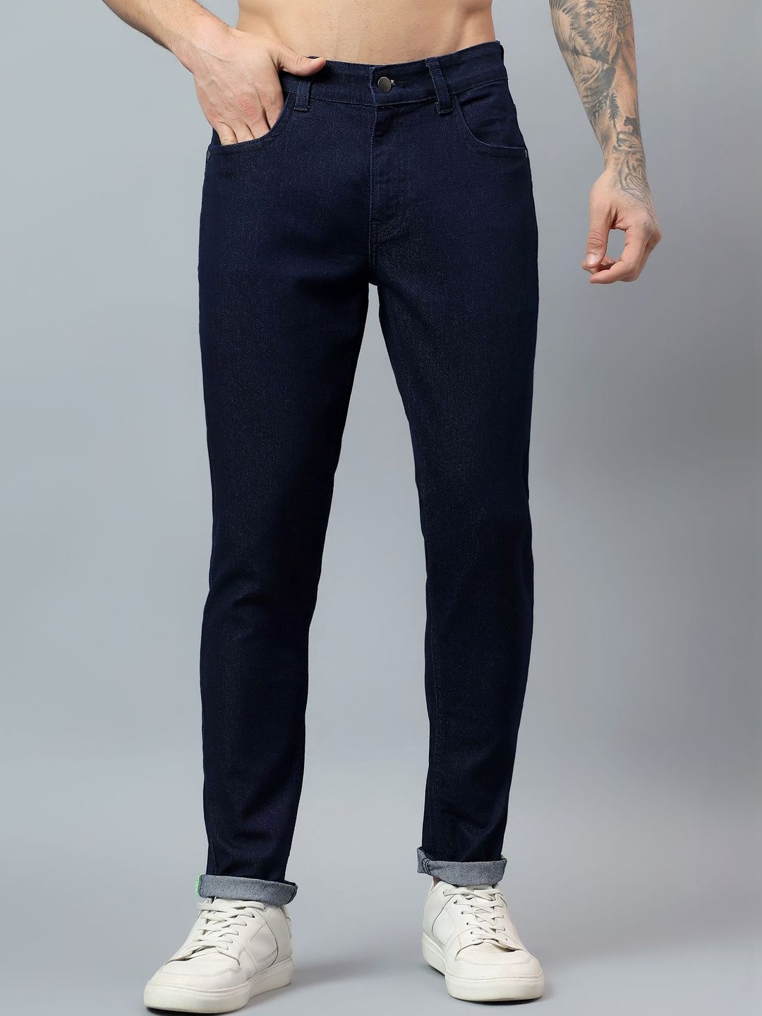 R.Code by The Roadster Life Co. Men Carrot Slim Fit Mid-Rise Stretchable Jeans