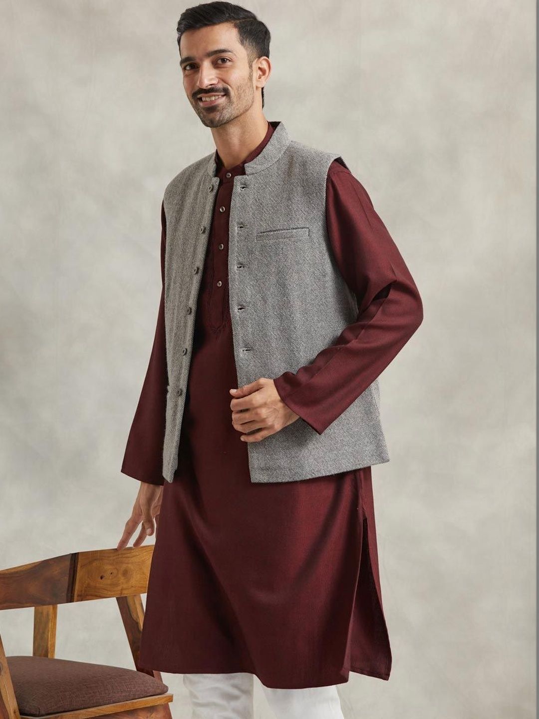 Fabindia Mandarin Collared Nehru Jackets