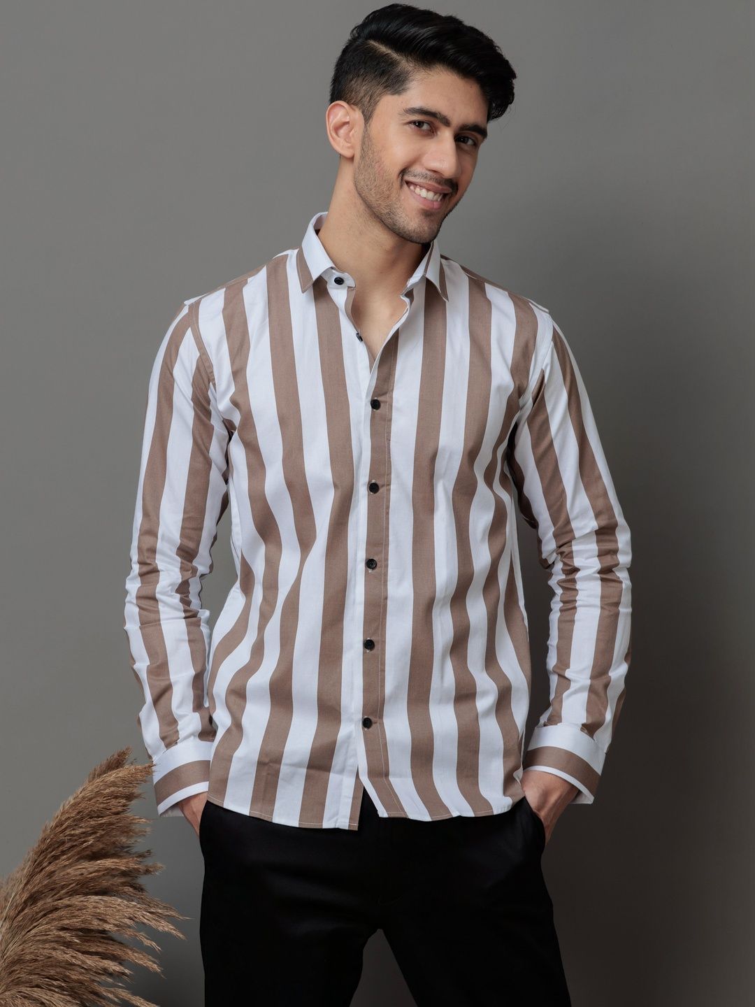 MARMIC FAB Men Classic Striped Casual Shirt