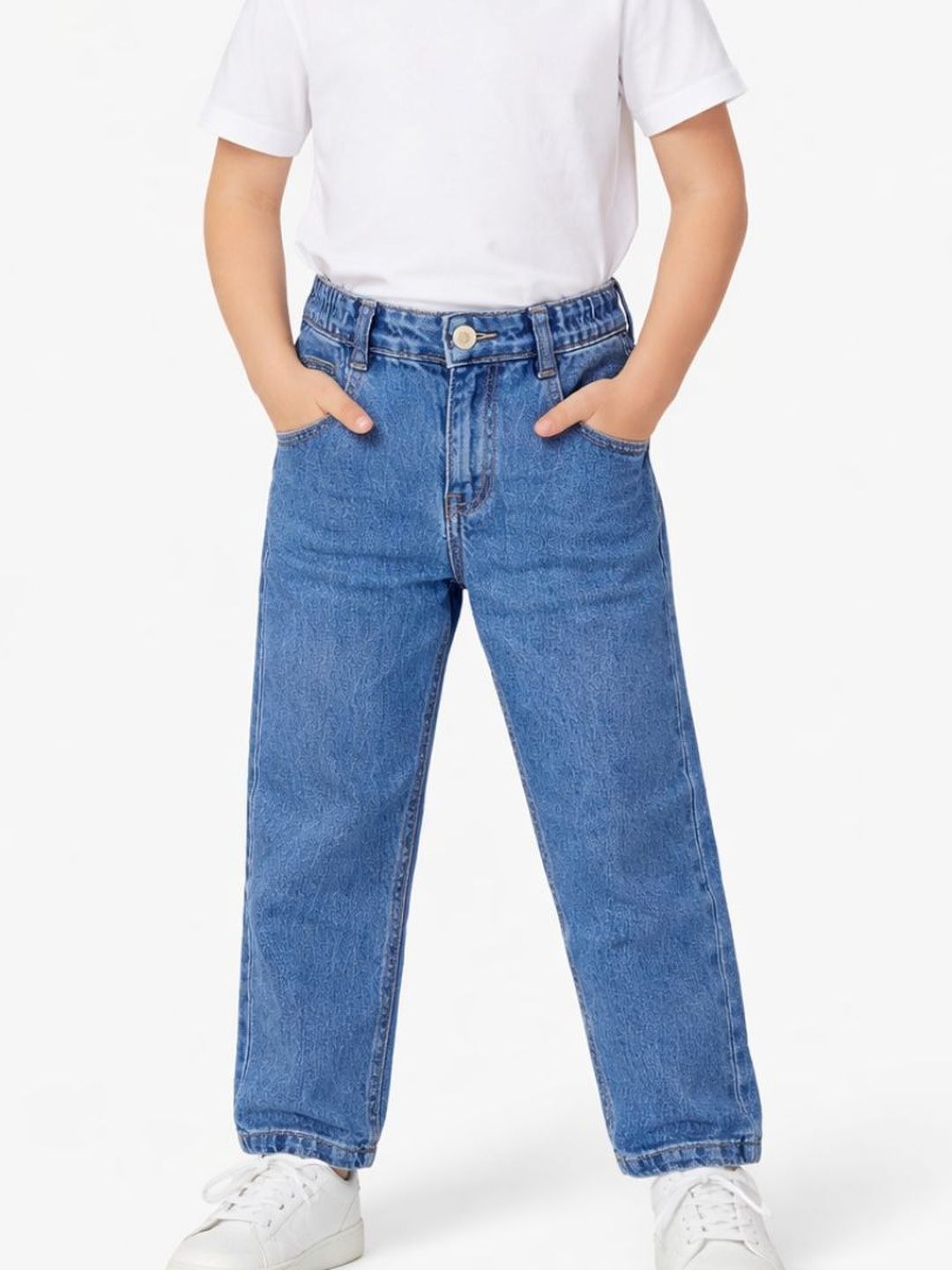 Nihvi Boys Relaxed Fit Mid-Rise Light Fade Jeans