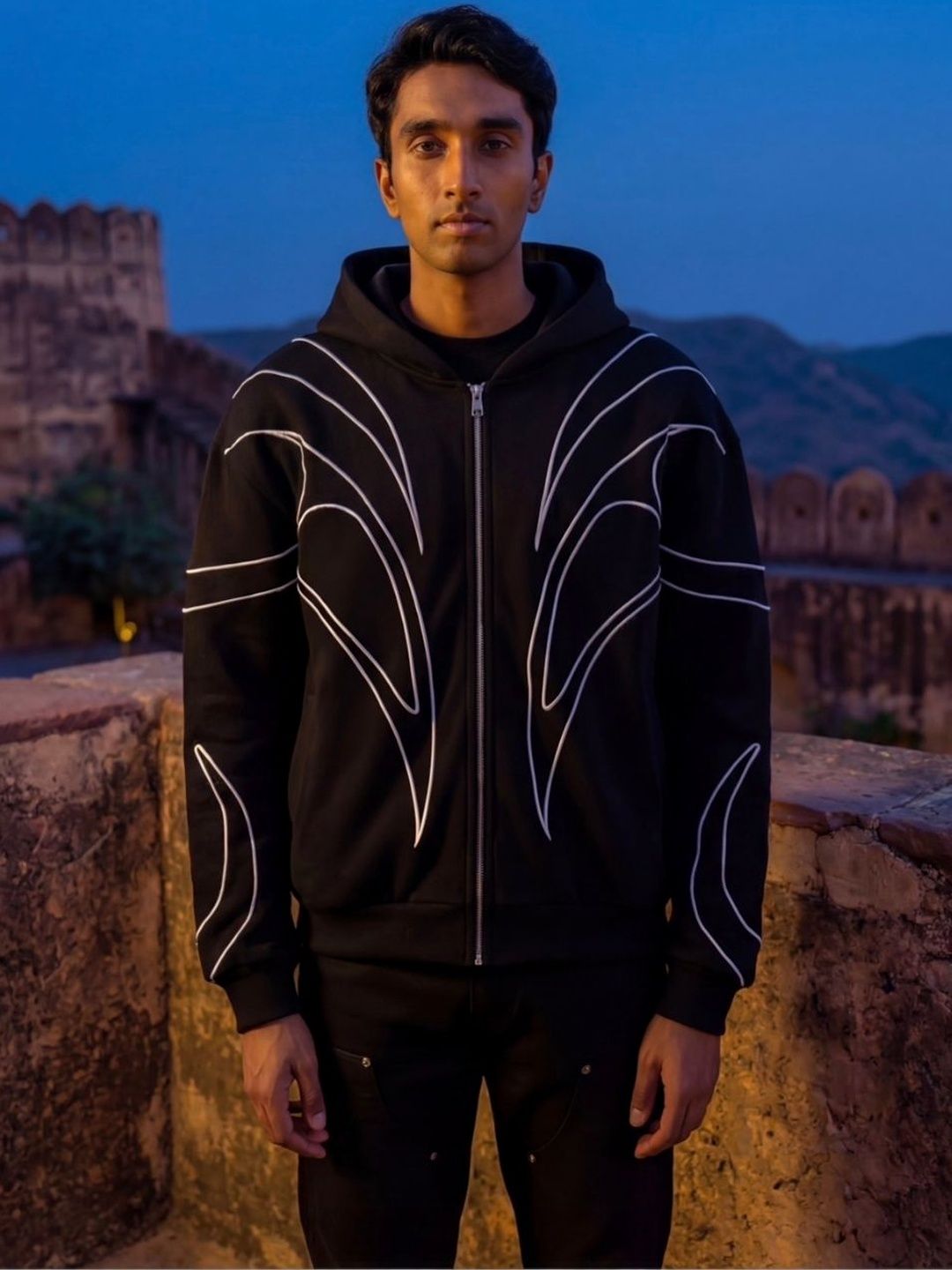 EVERDION Men Open Front Jacket
