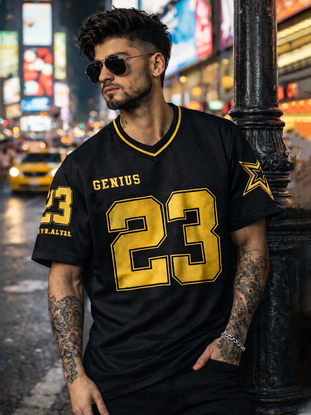 Force Force Men Printed V-Neck T-shirt
