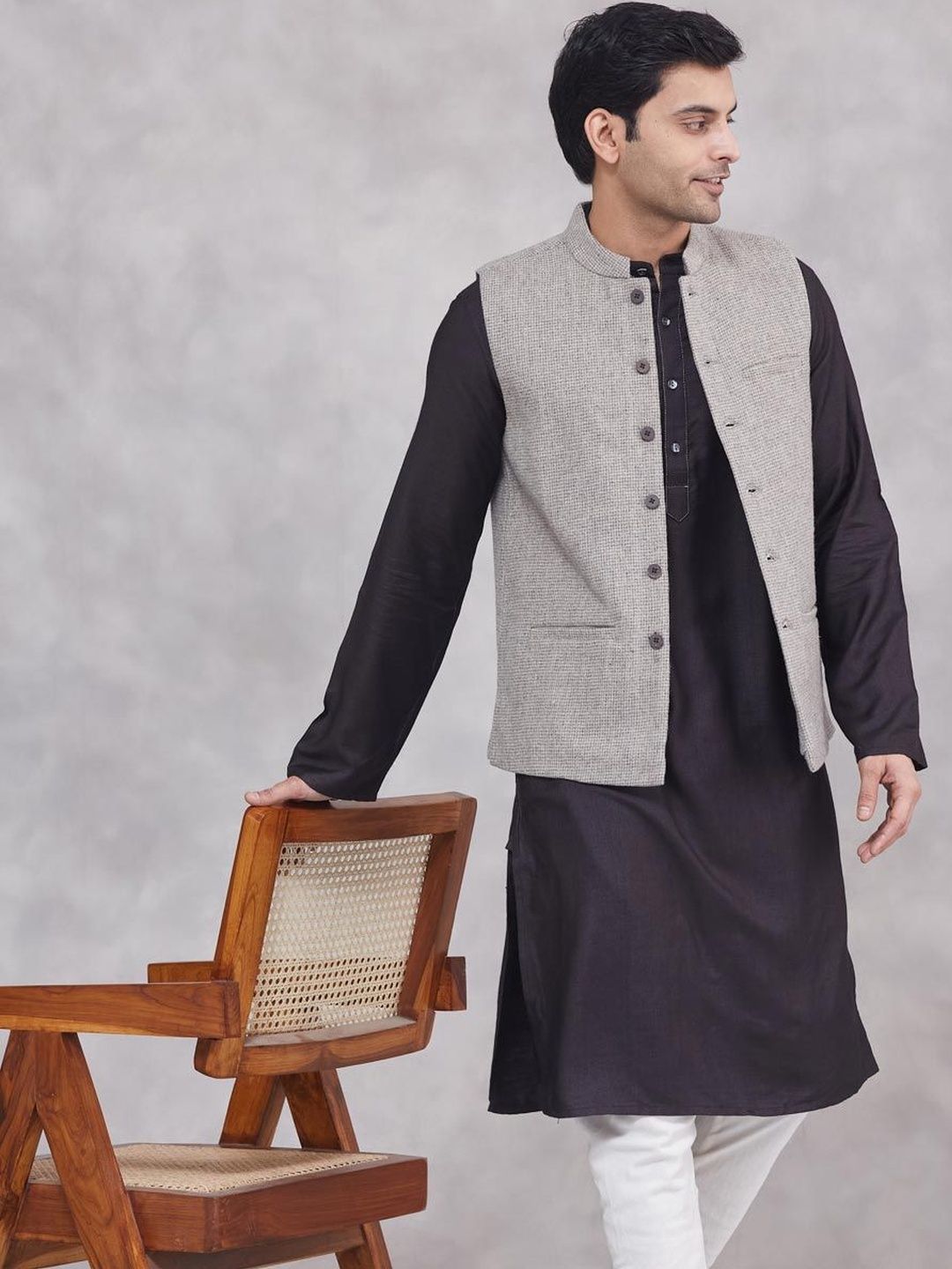 Fabindia Mandarin Collared Nehru Jackets