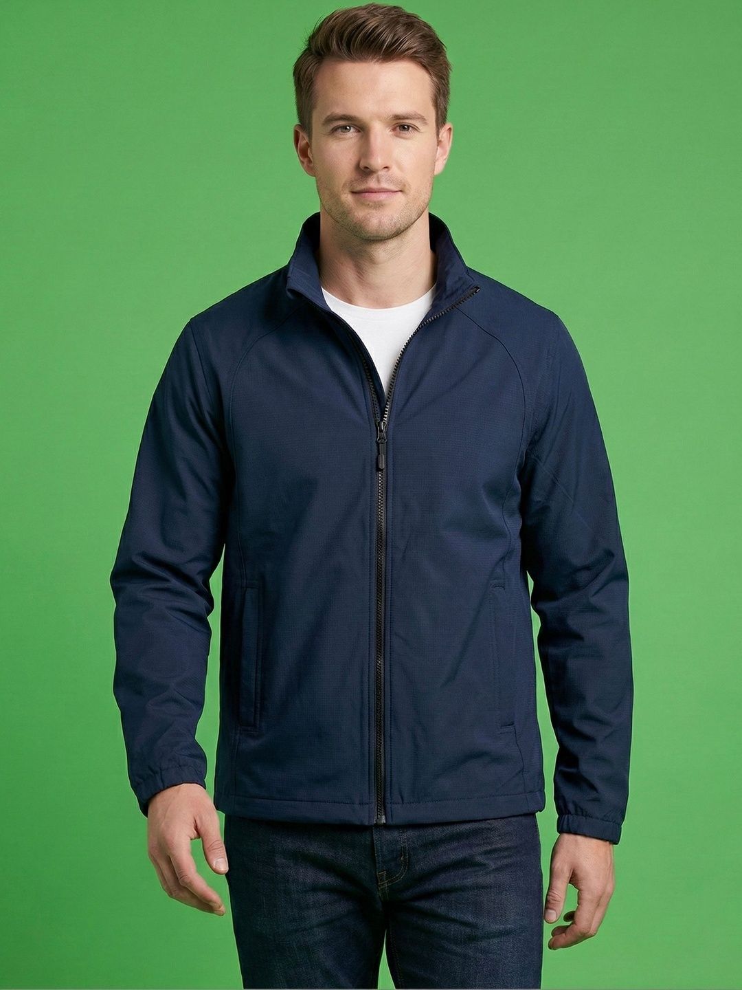 The Roadster Lifestyle Co Mock Collar Open Front Jacket