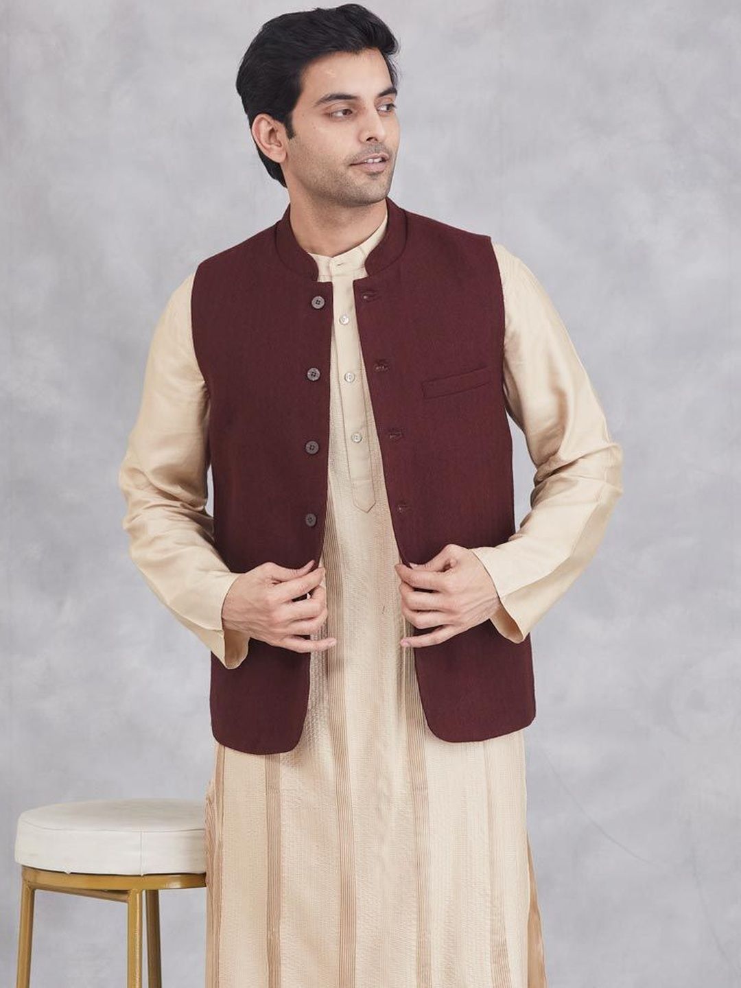 Fabindia Mandarin Collared Nehru Jackets