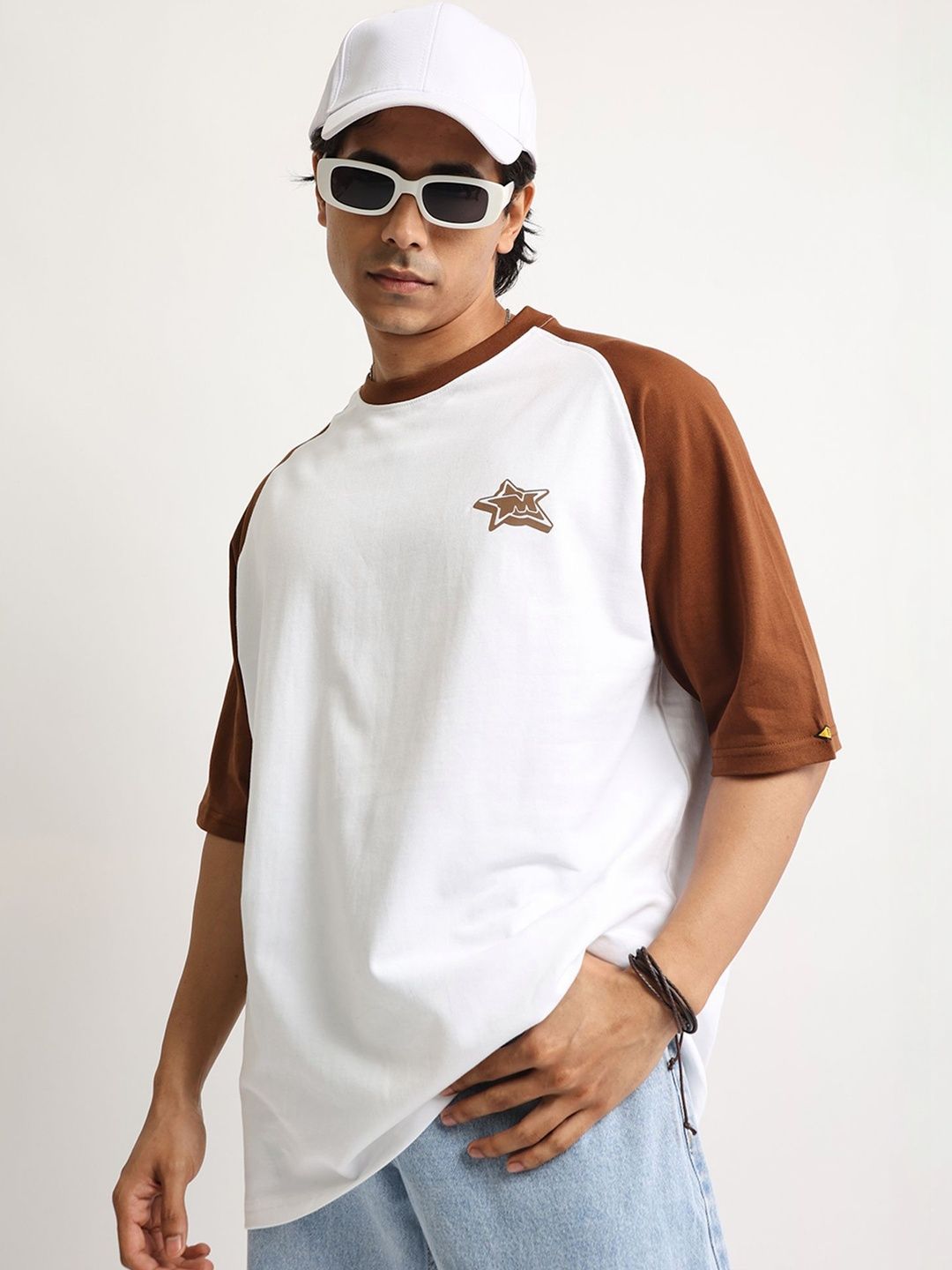 Maniac Men Brand Logo Colourblocked T-shirt
