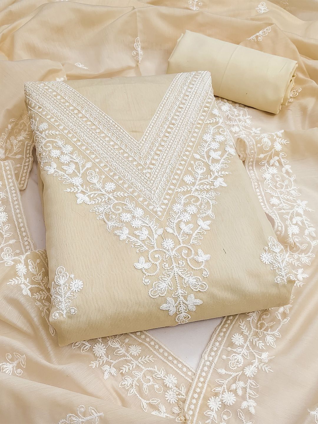 Nayanthara Trends Embroidered Pure Cotton Unstitched Dress Material