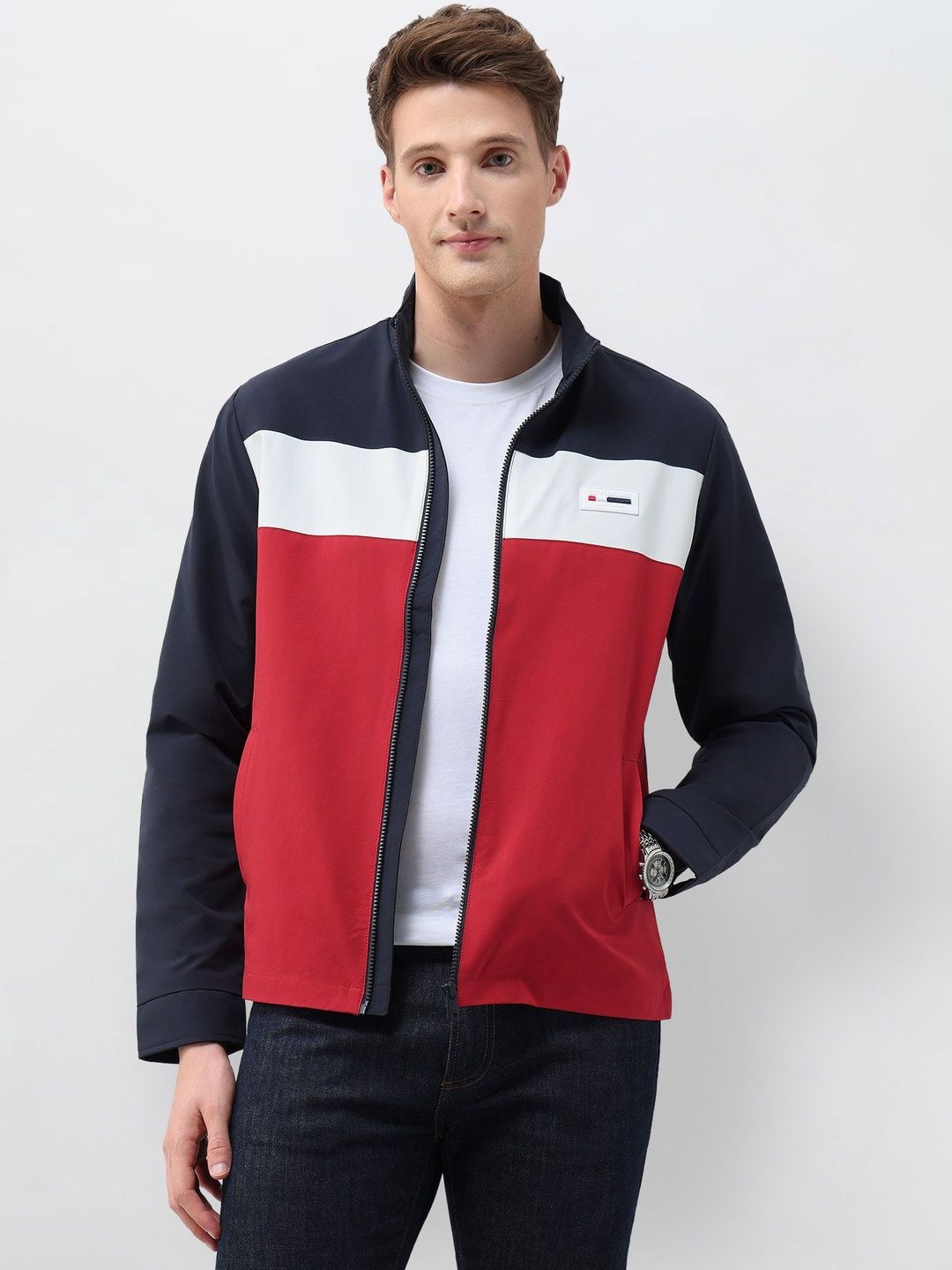 U.S. Polo Assn. Men Colourblocked Lightweight Sporty Jacket