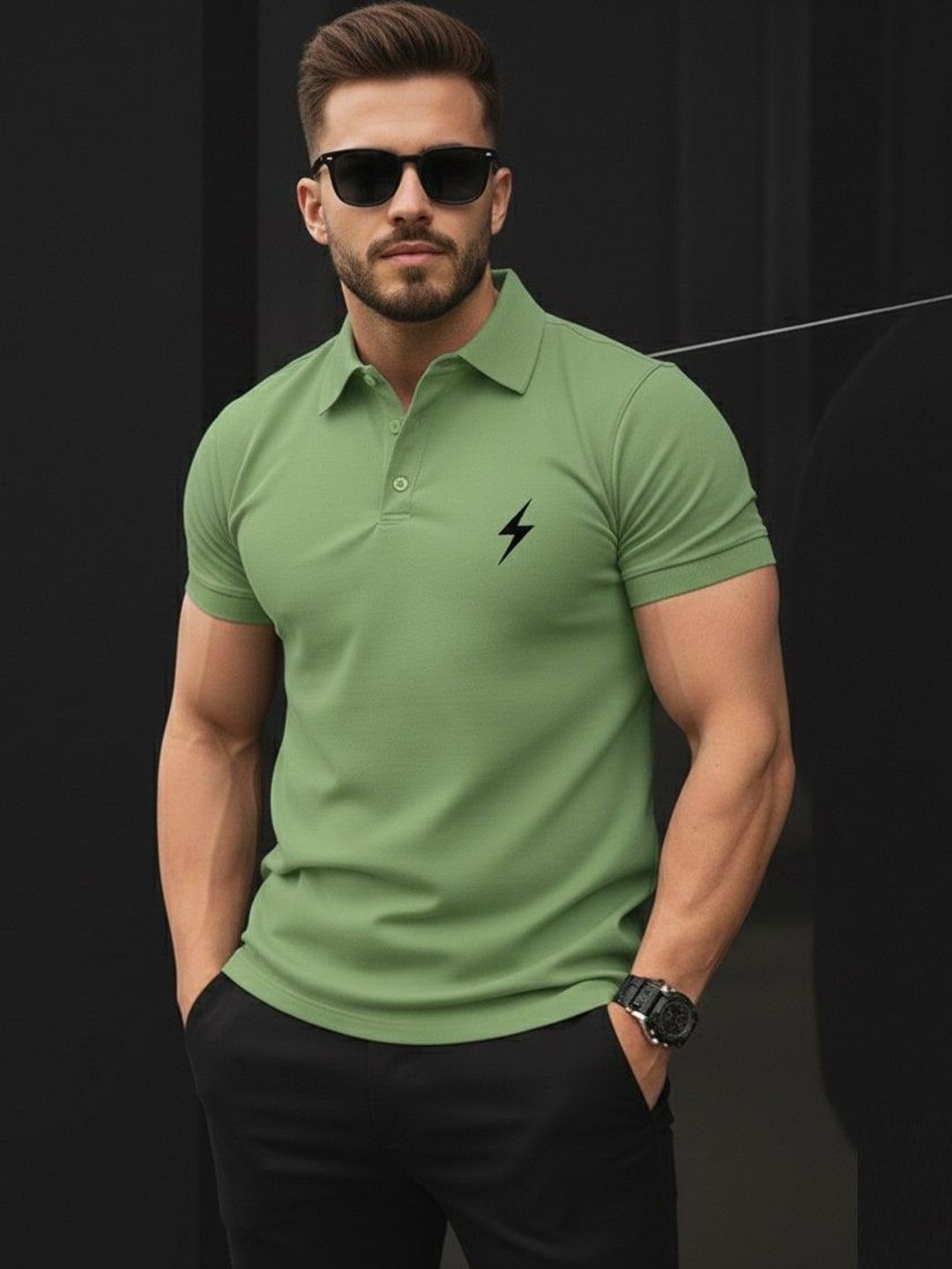 SZN Men Printed Polo Collar T-shirt