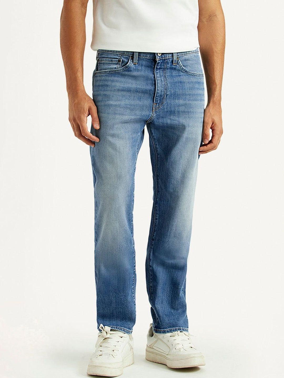 Levis Men Straight Fit Mid-Rise Light Fade Stretchable Jeans deal from myntra Levis Men Straight Fit Mid-Rise Light Fade Stretchable Jeans deal from myntra