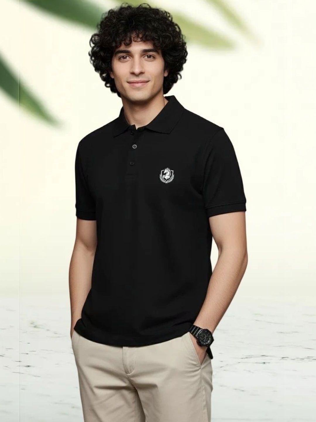 SZN Men Brand Logo Polo Collar T-shirt